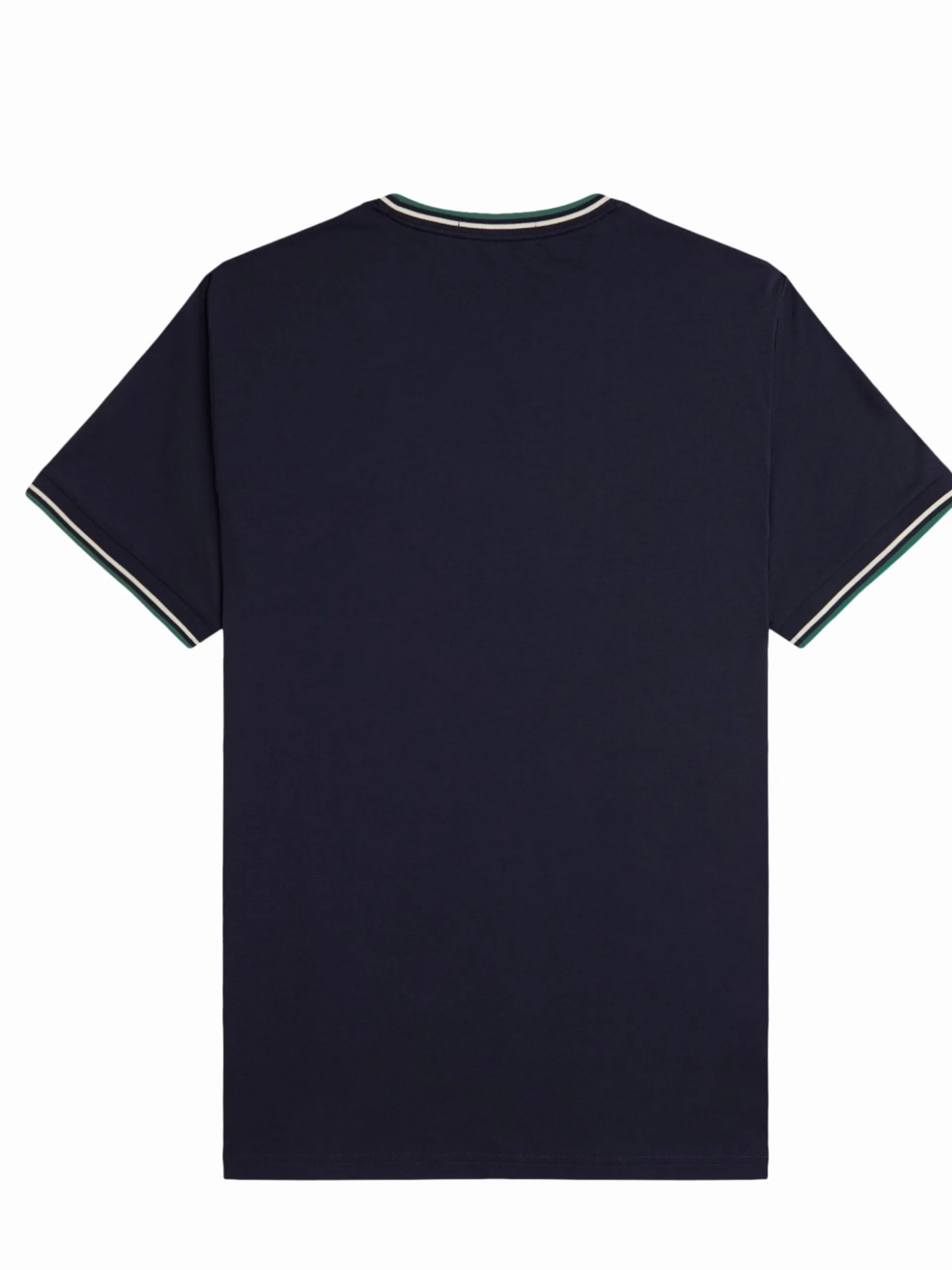 FRED PERRY T-Shirt*Maglia Twin Tipped blu da uomo bande bianche e verdi M1588 Y30