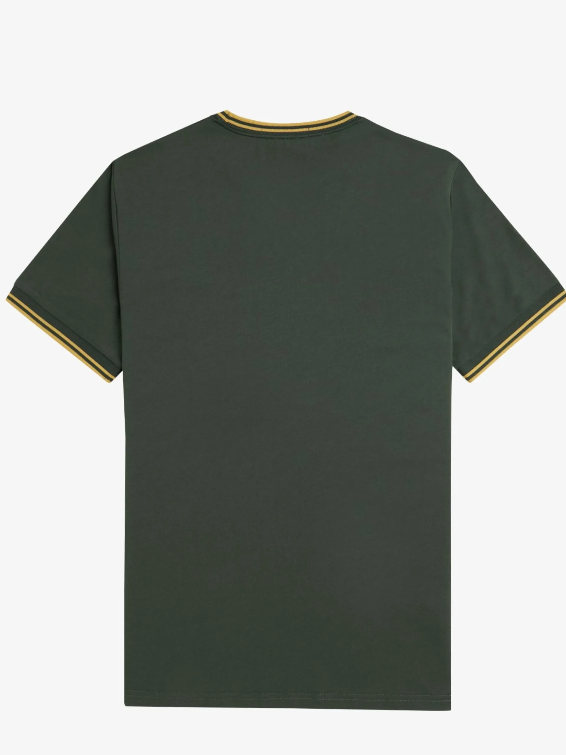 FRED PERRY T-Shirt*Maglia Twin Tipped verde da uomo bande oro M1588