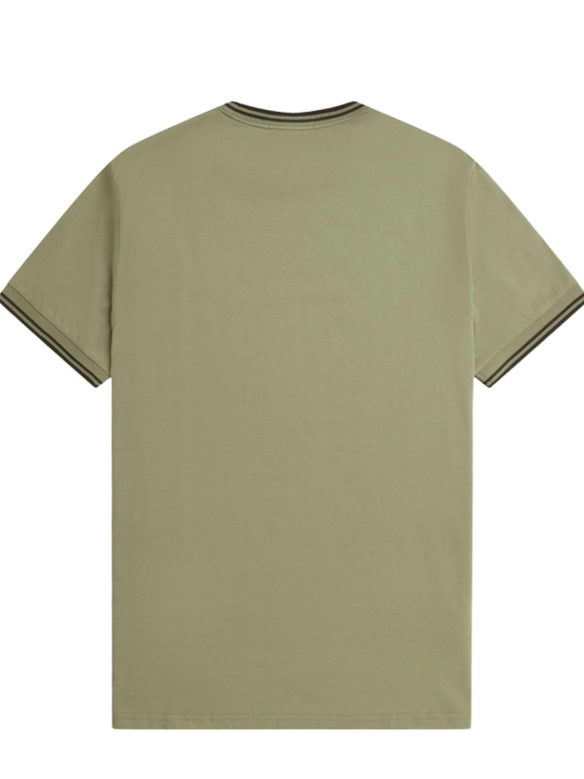FRED PERRY T-Shirt*Maglia Twin Tipped verde da uomo bande nere M1588