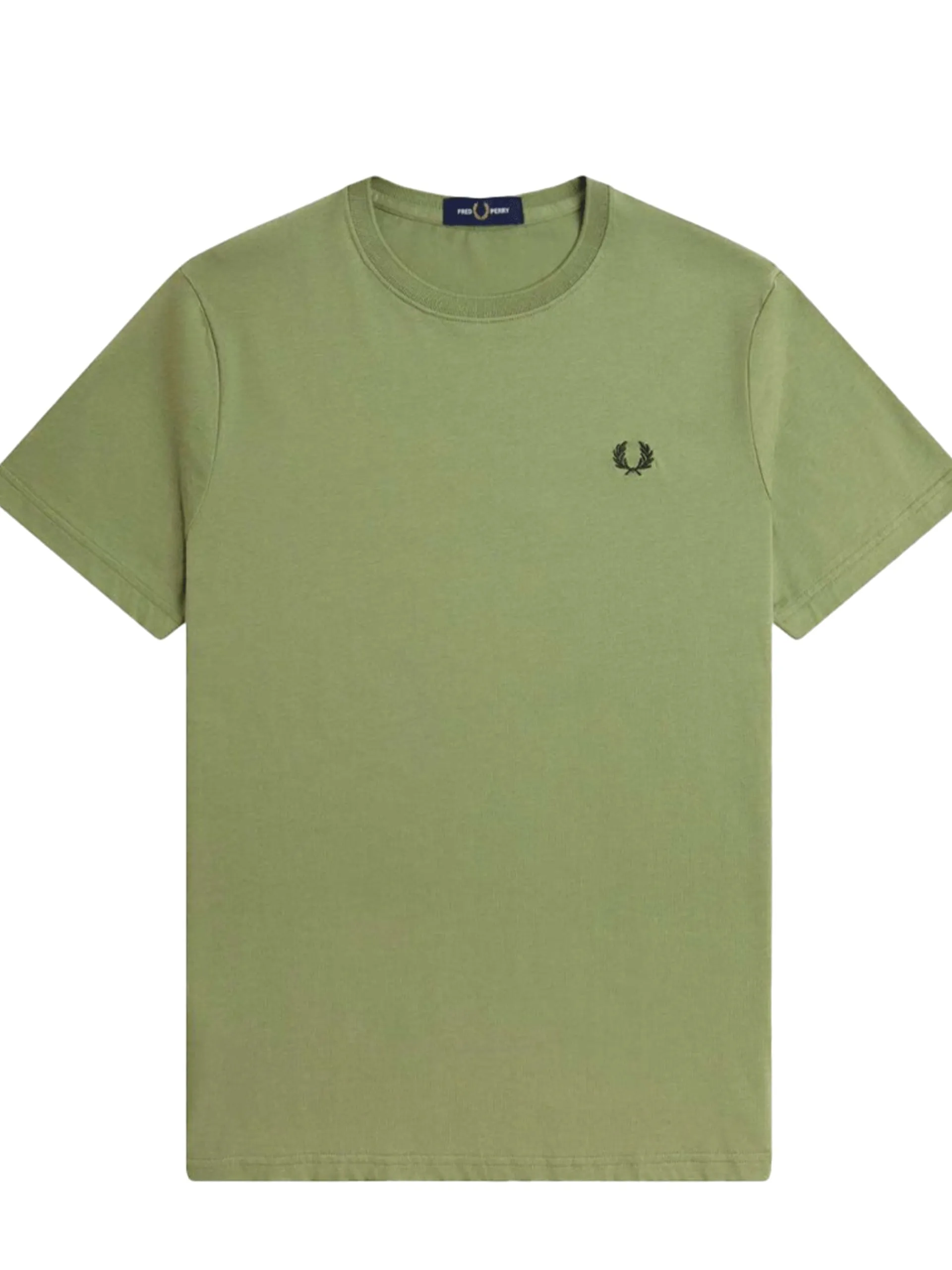 FRED PERRY T-Shirt*Maglia verde da uomo logo verde Crew Neck M1600