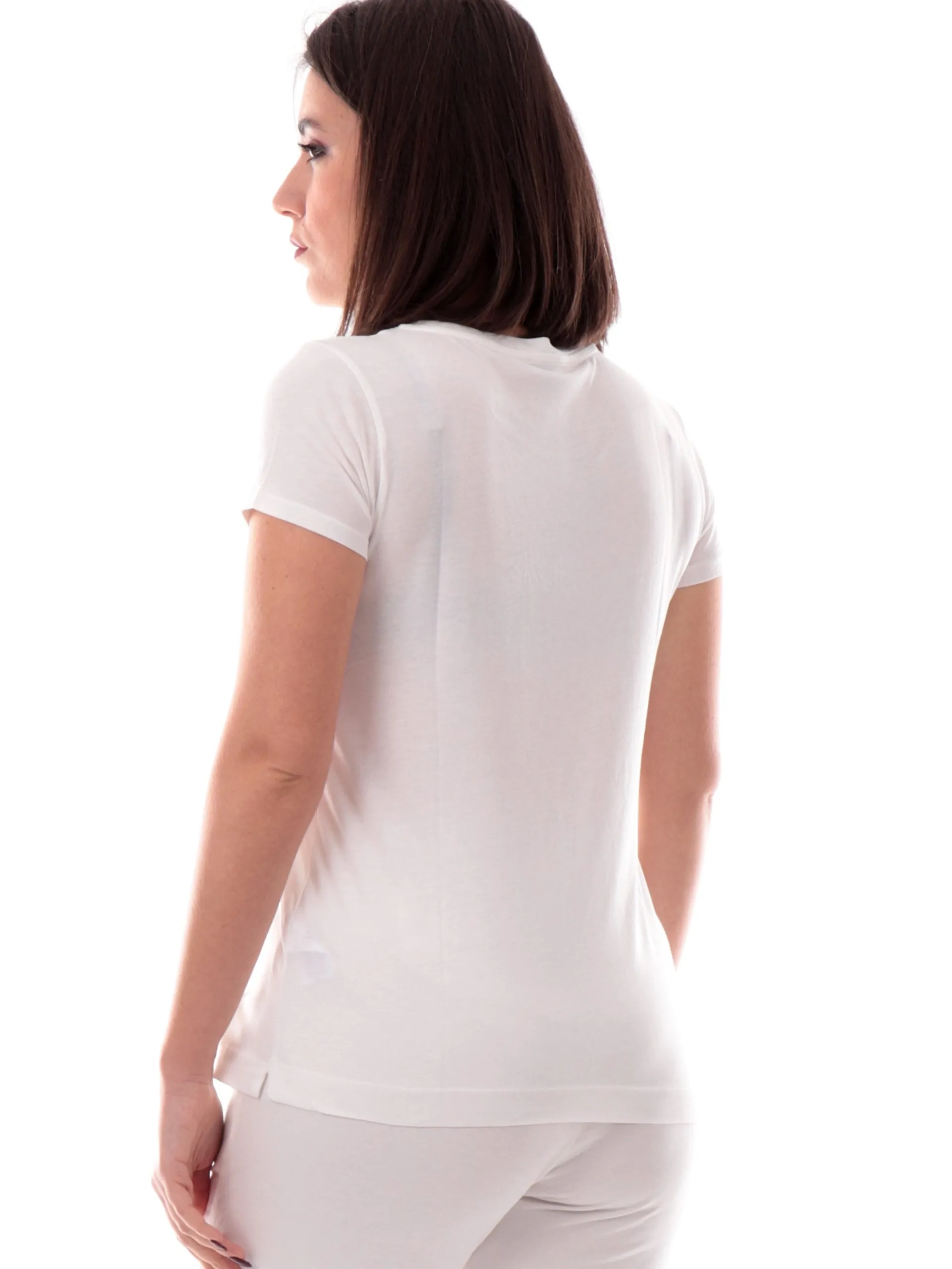FREDDY T-Shirt*Maglia bianca da donna maxi logo con strass S25WCXT1