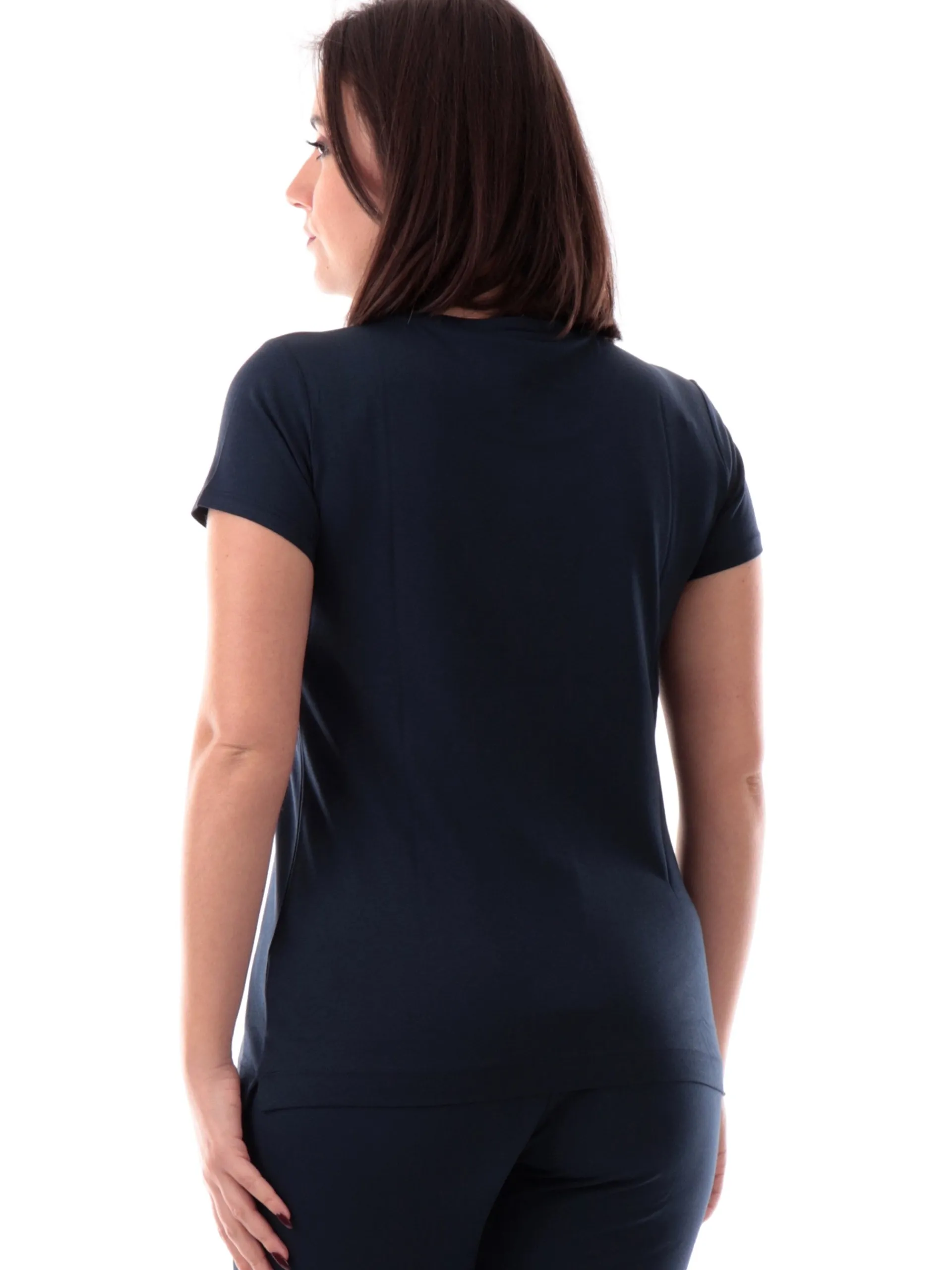 FREDDY T-Shirt*Maglia blu da donna maxi logo con strass S25WCXT1