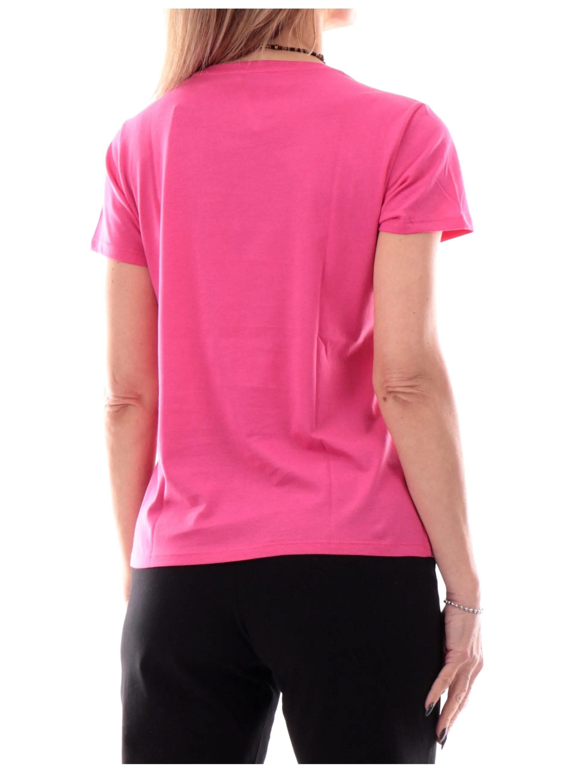 FREDDY T-Shirt*Maglia fucsia girocollo da donna logo foulard S25WTRT3 F100