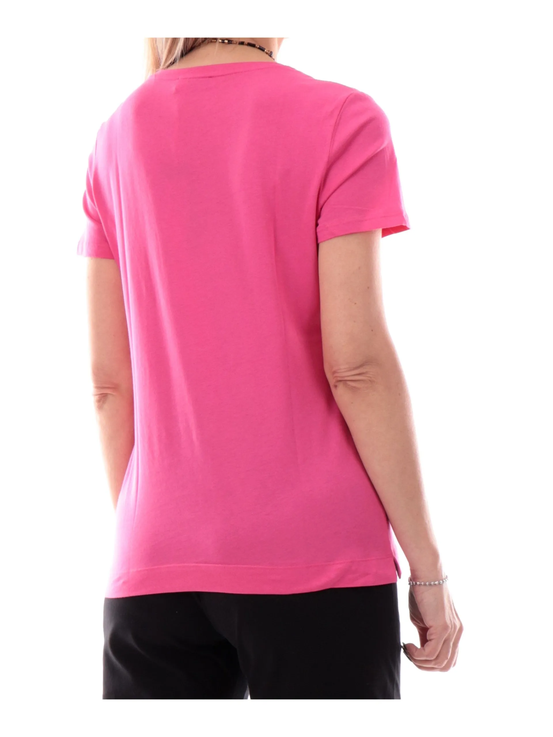 FREDDY T-Shirt*Maglia fucsia girocollo da donna stampa oro S25WTRT2