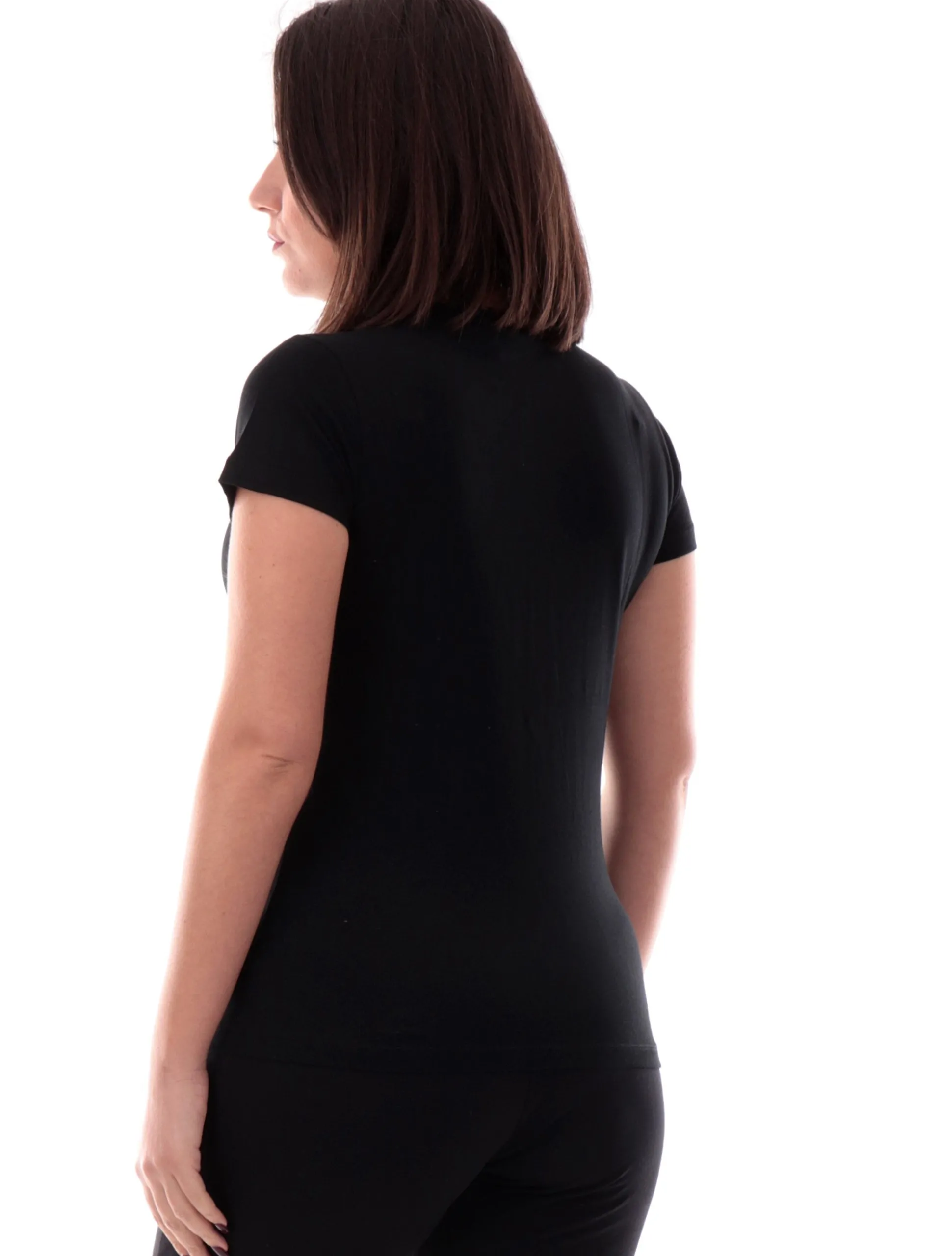 FREDDY T-Shirt*Maglia nera da donna logo con glitter S25WCYLT1