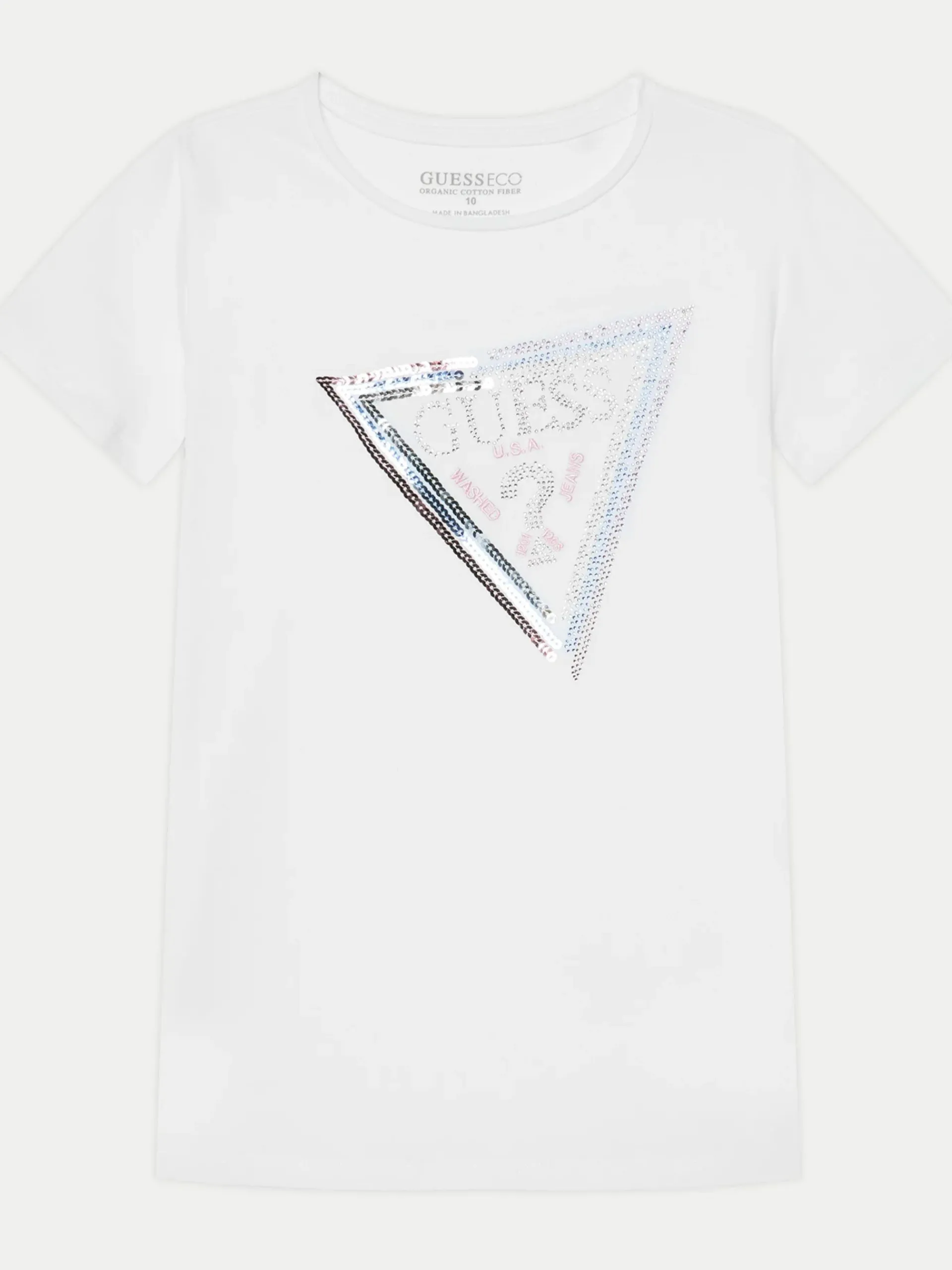 GUESS T-Shirt*Maglia bianca da bambina logo con strass J5RI12K6YW4