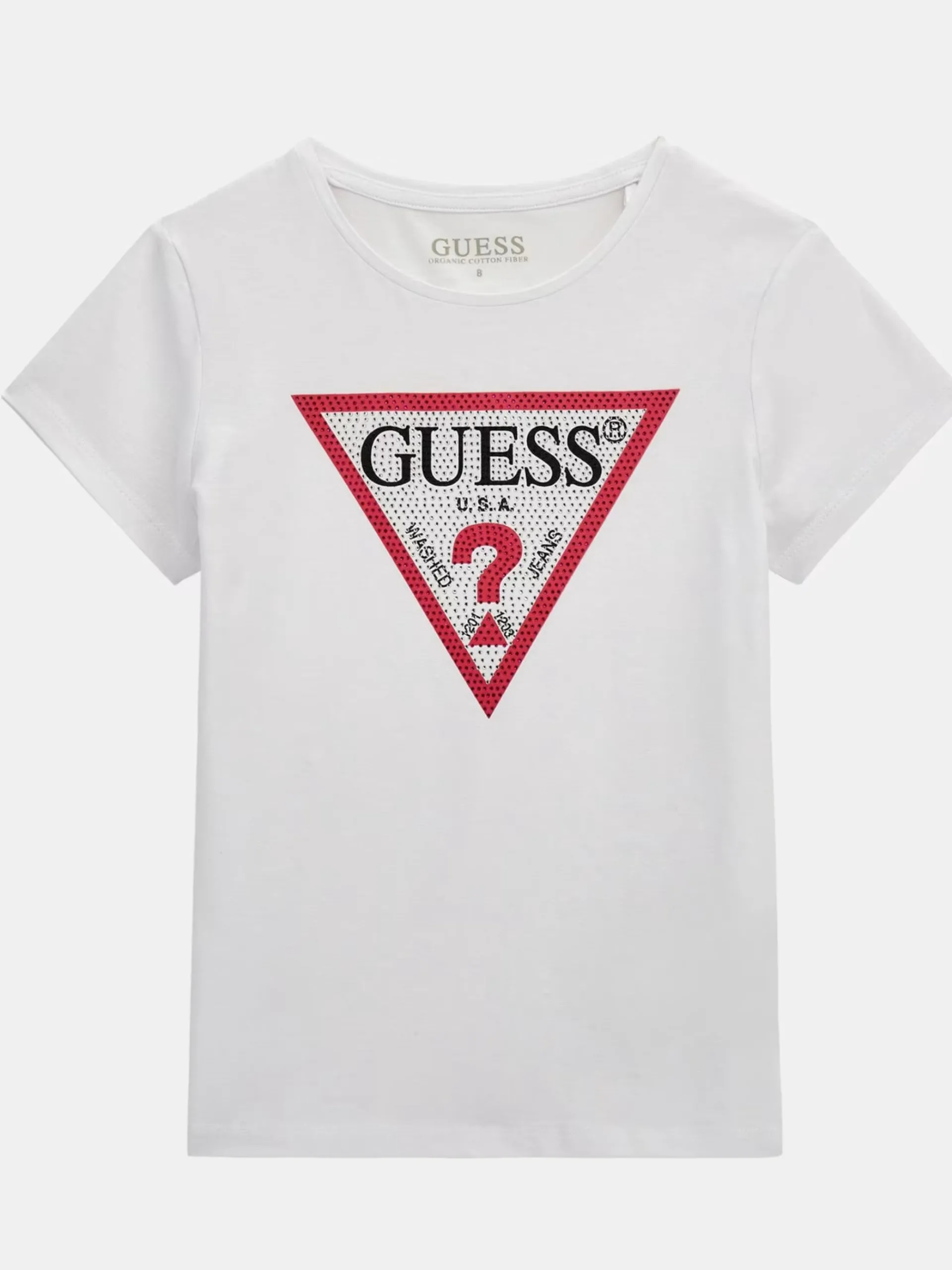 GUESS T-Shirt*Maglia bianca da bambina con logo strass J2YI51K6YW1