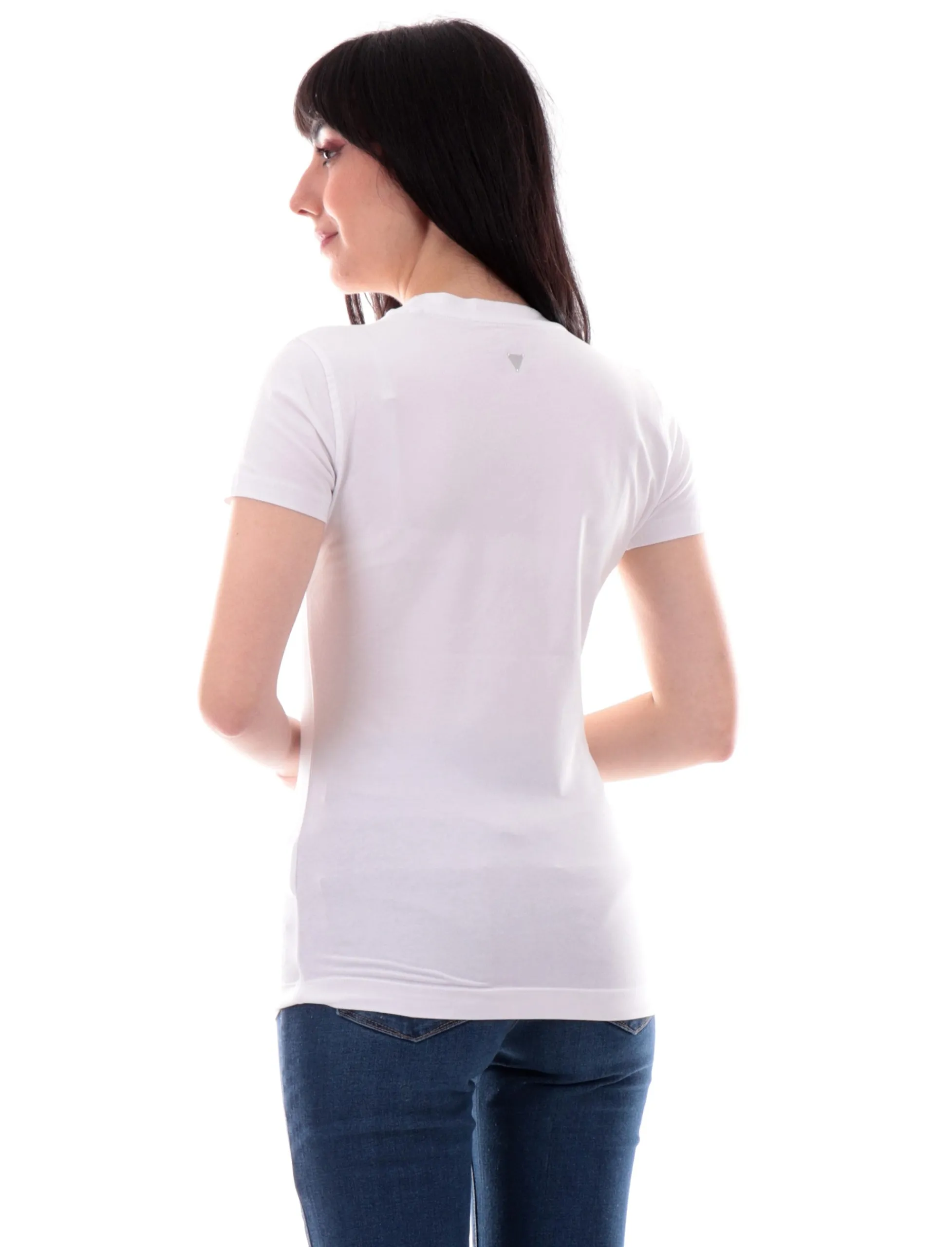 GUESS T-Shirt*Maglia bianca Leaf Triangle da donna W5GI07J1314