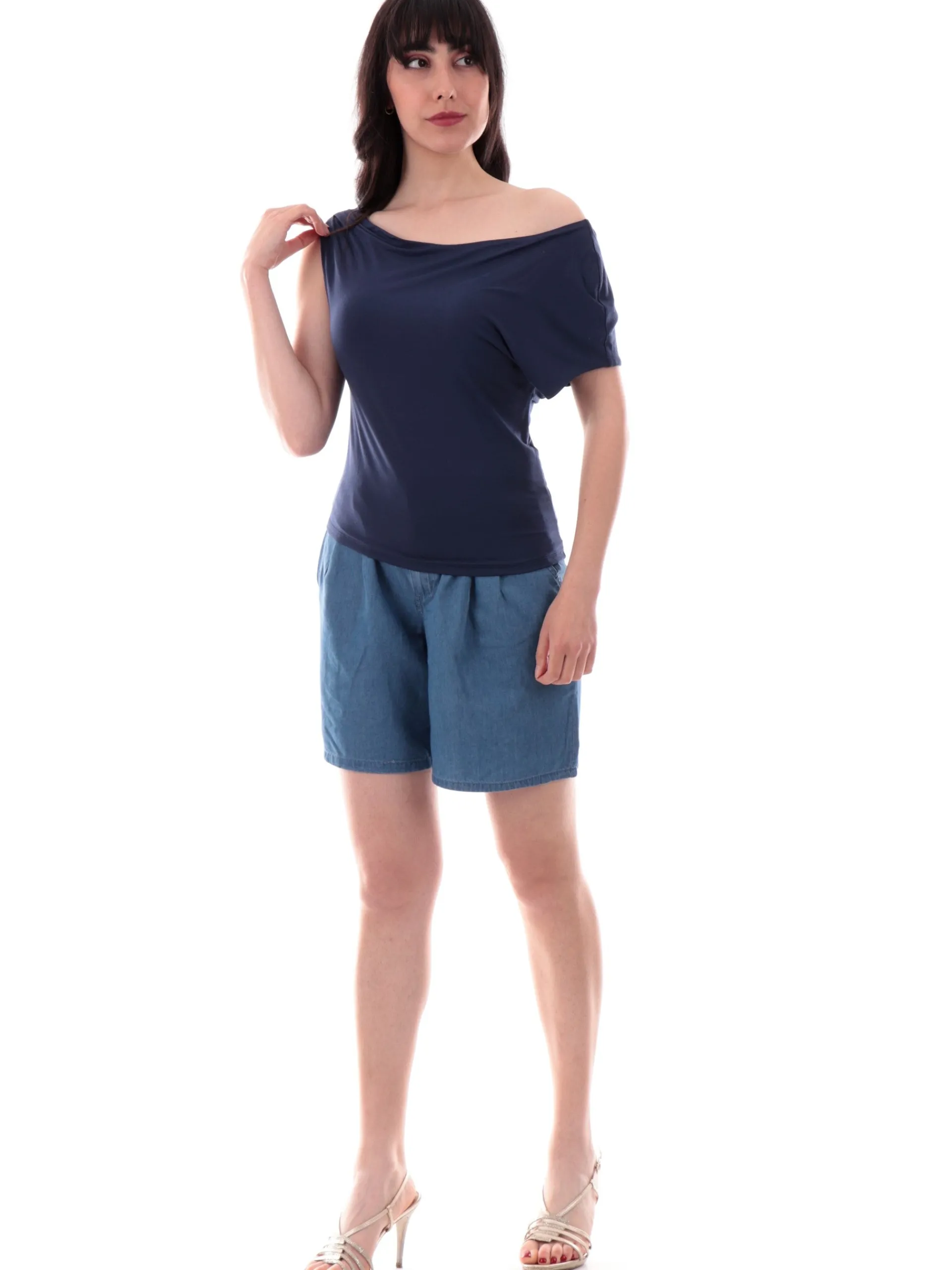 GUESS Maglie*Maglia Blu da donna monospalla W5GP46KACM2G7P1