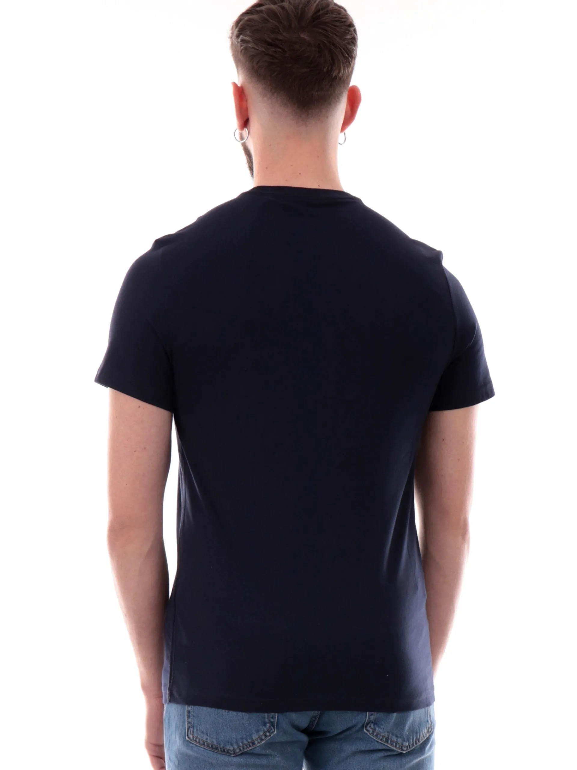 GUESS T-Shirt*Maglia blu maxi logo da uomo Triangle M5GI06I3Z14