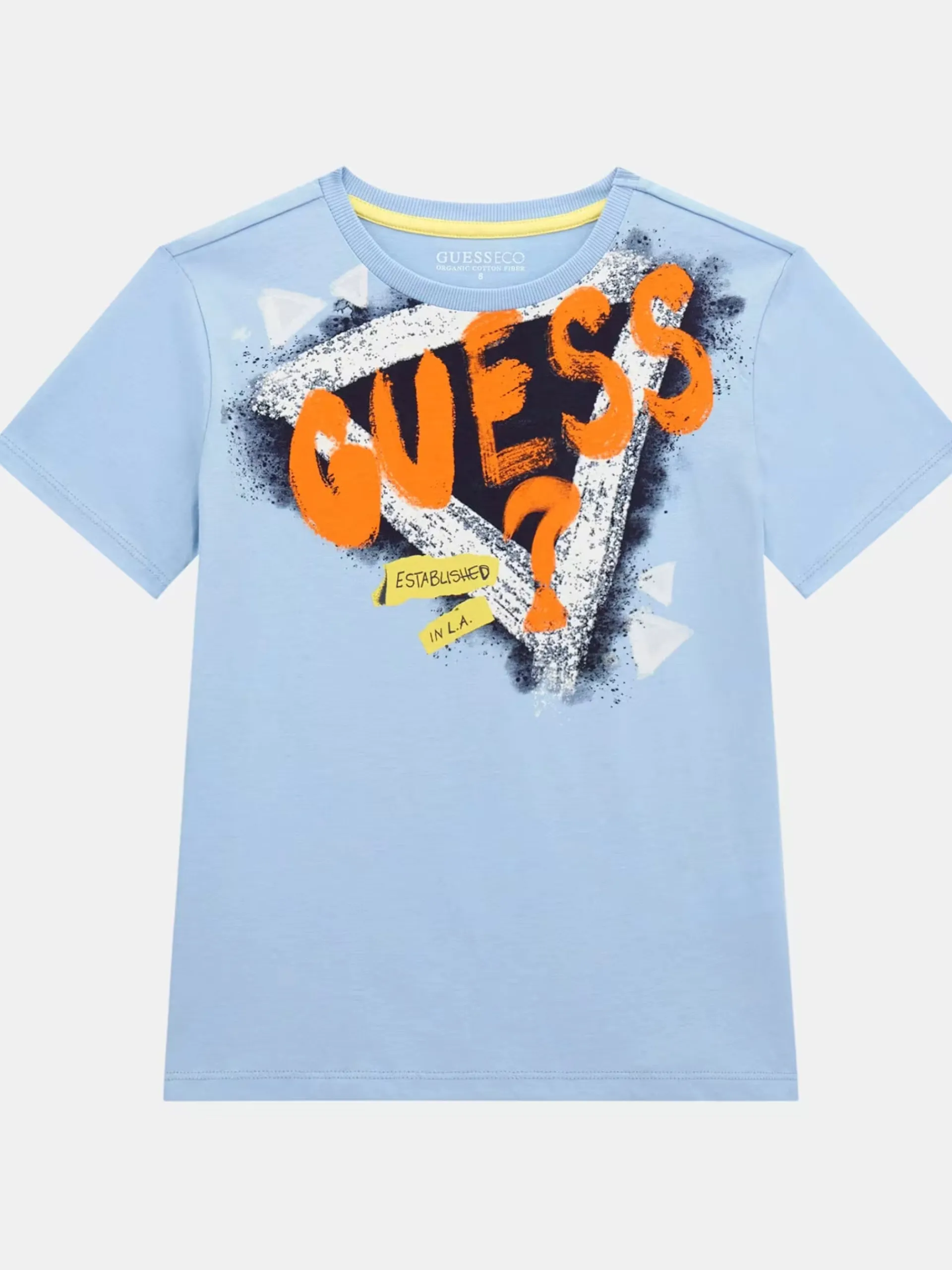 GUESS T-Shirt*Maglia celeste da bambino maxi stampa maniche corte L5GI00K8HM4