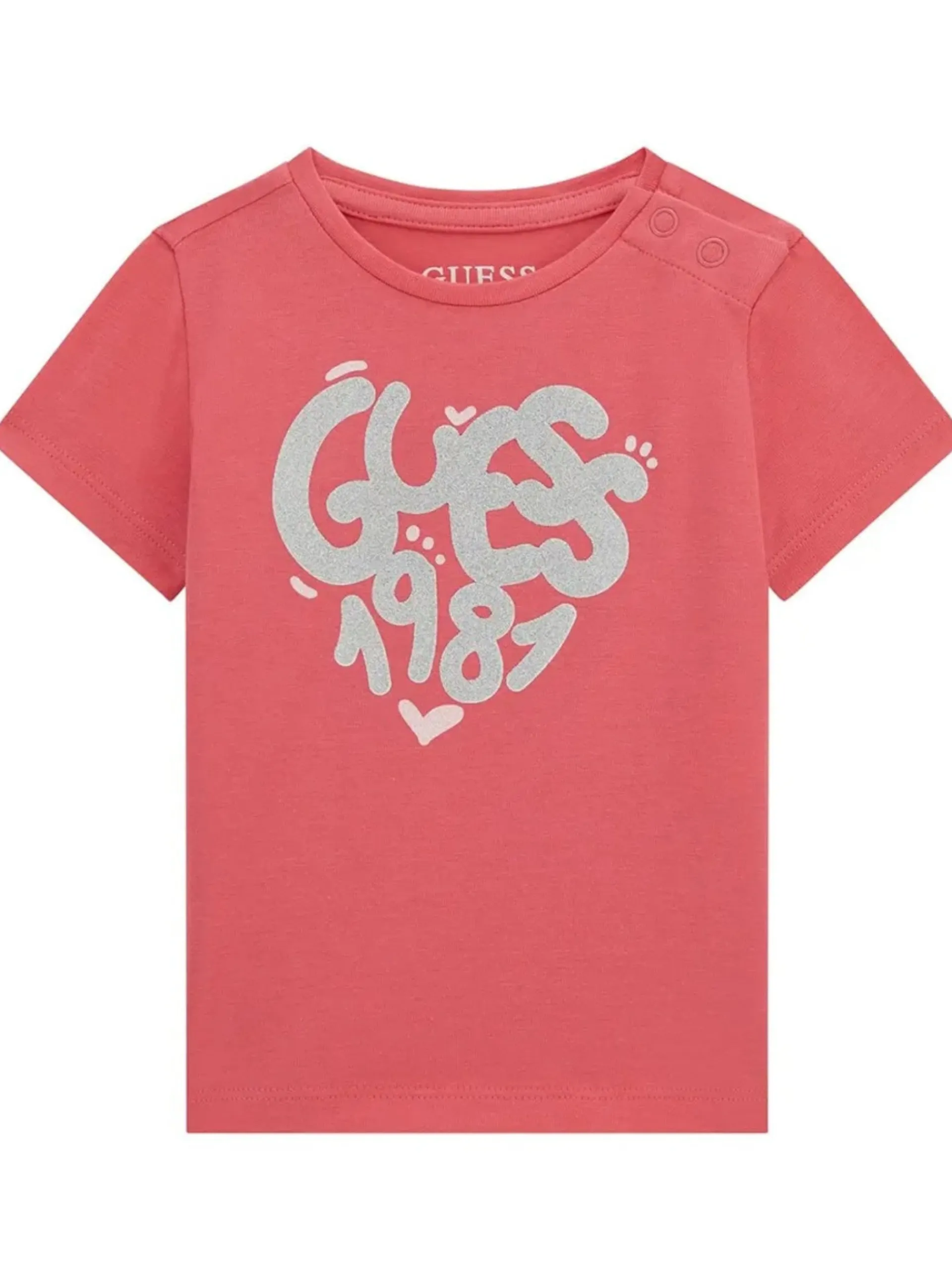 GUESS T-Shirt*Maglia fucsia da bambina logo argento glitter A5RI00K6YW4