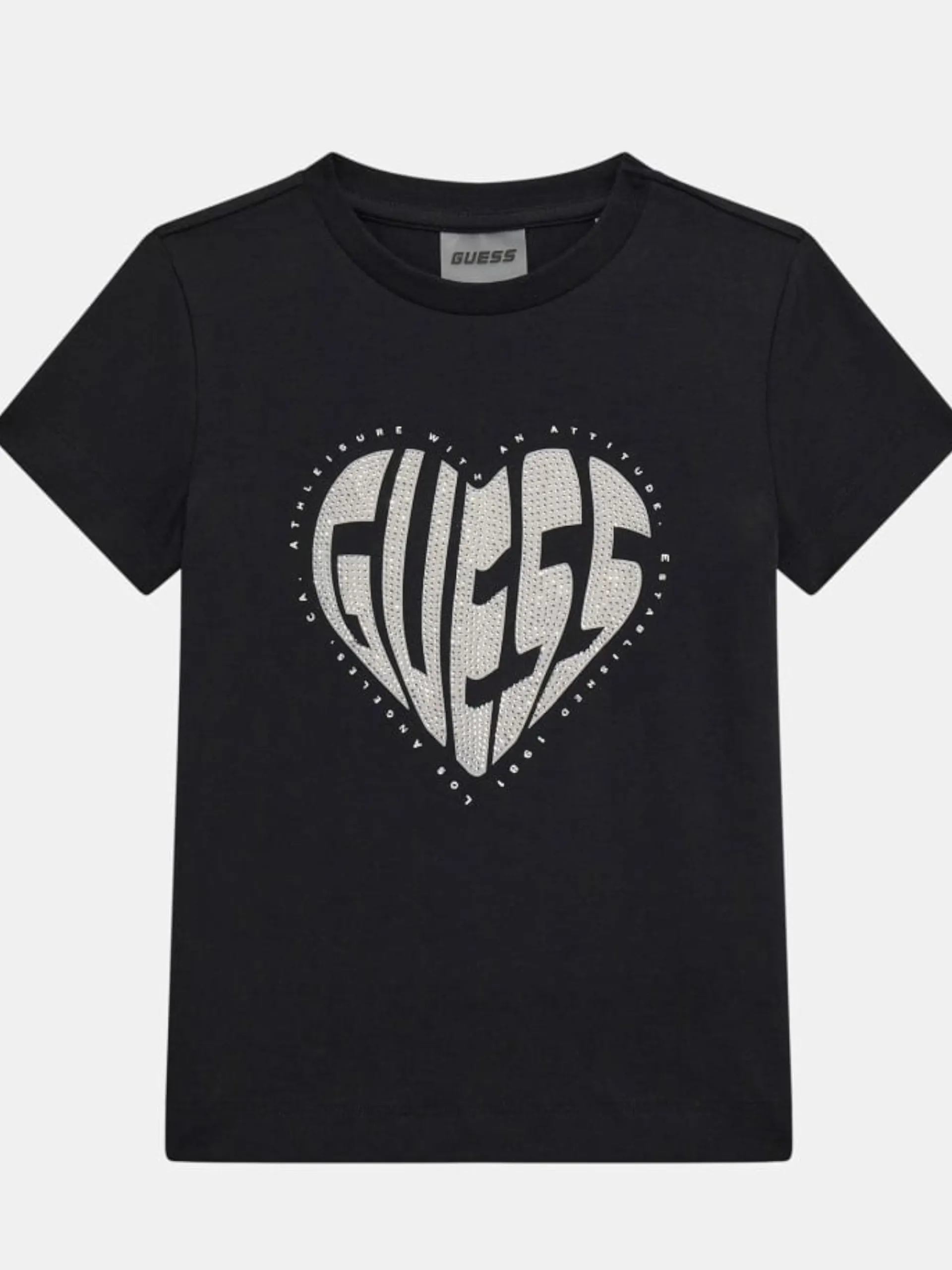 GUESS T-Shirt*Maglia nera da bambina con logo strass Minime J5RI46J1314