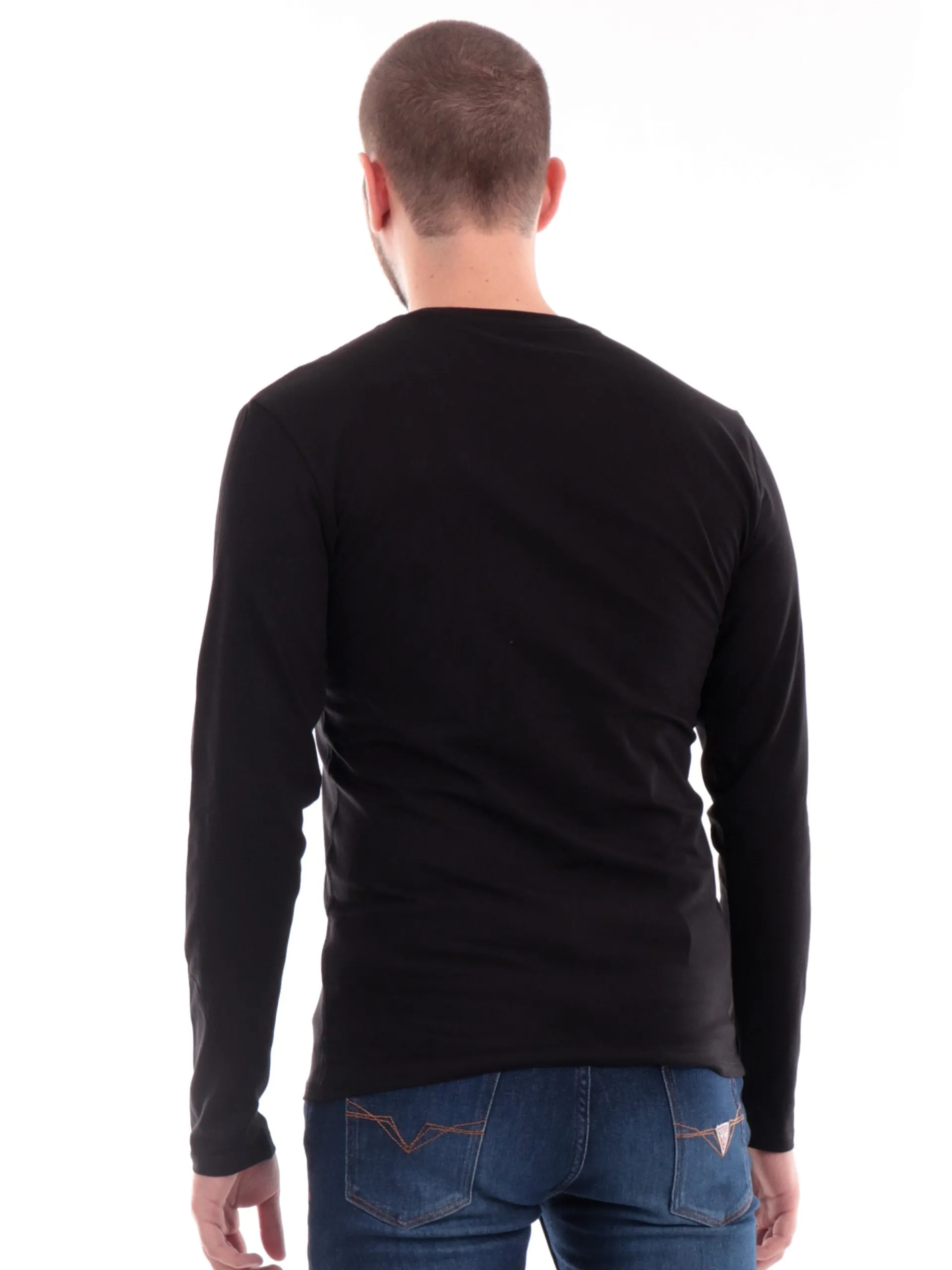 GUESS T-Shirt*Maglia nera da uomo con logo M2YI28J1314