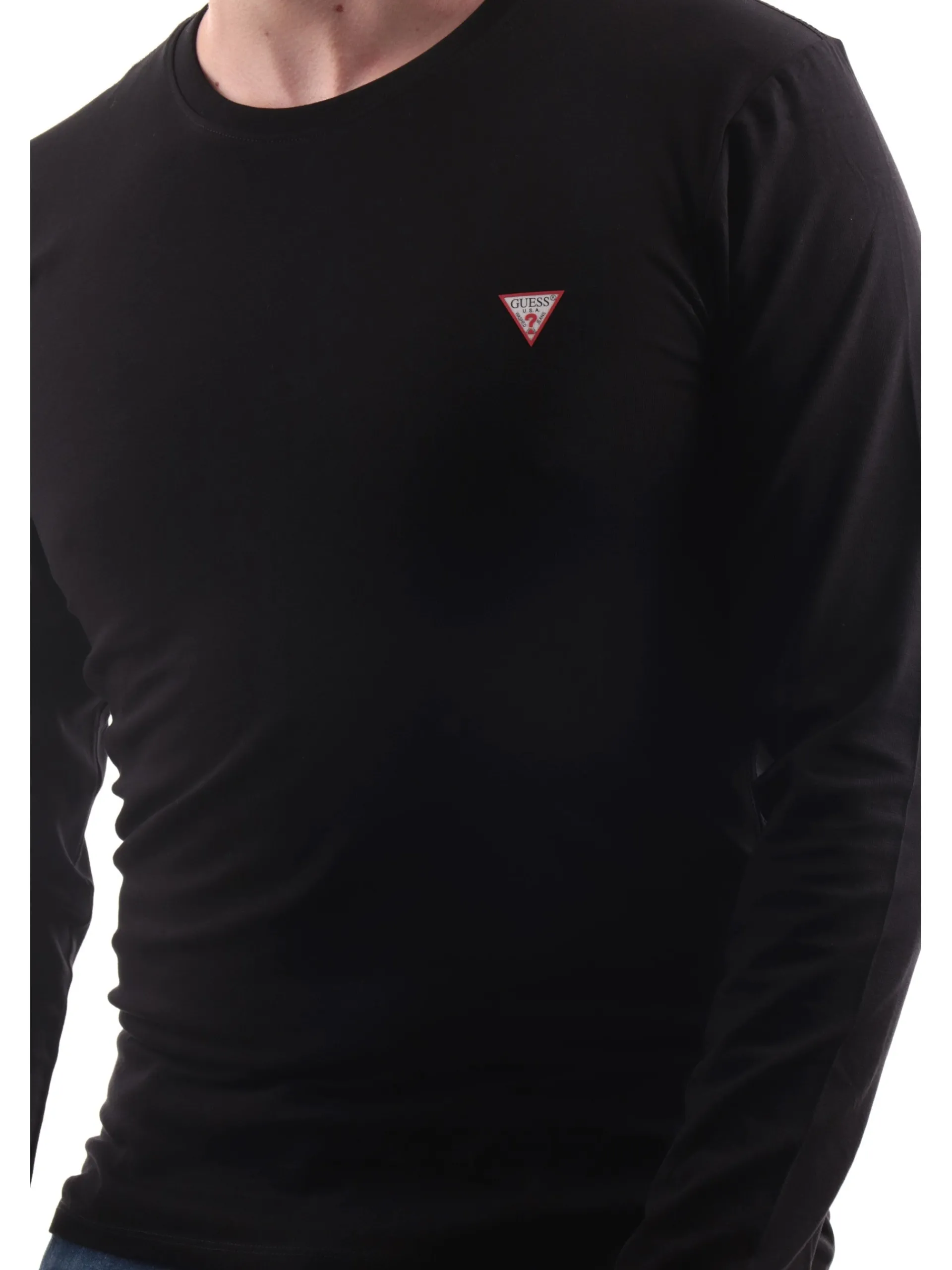 GUESS T-Shirt*Maglia nera da uomo con logo M2YI28J1314