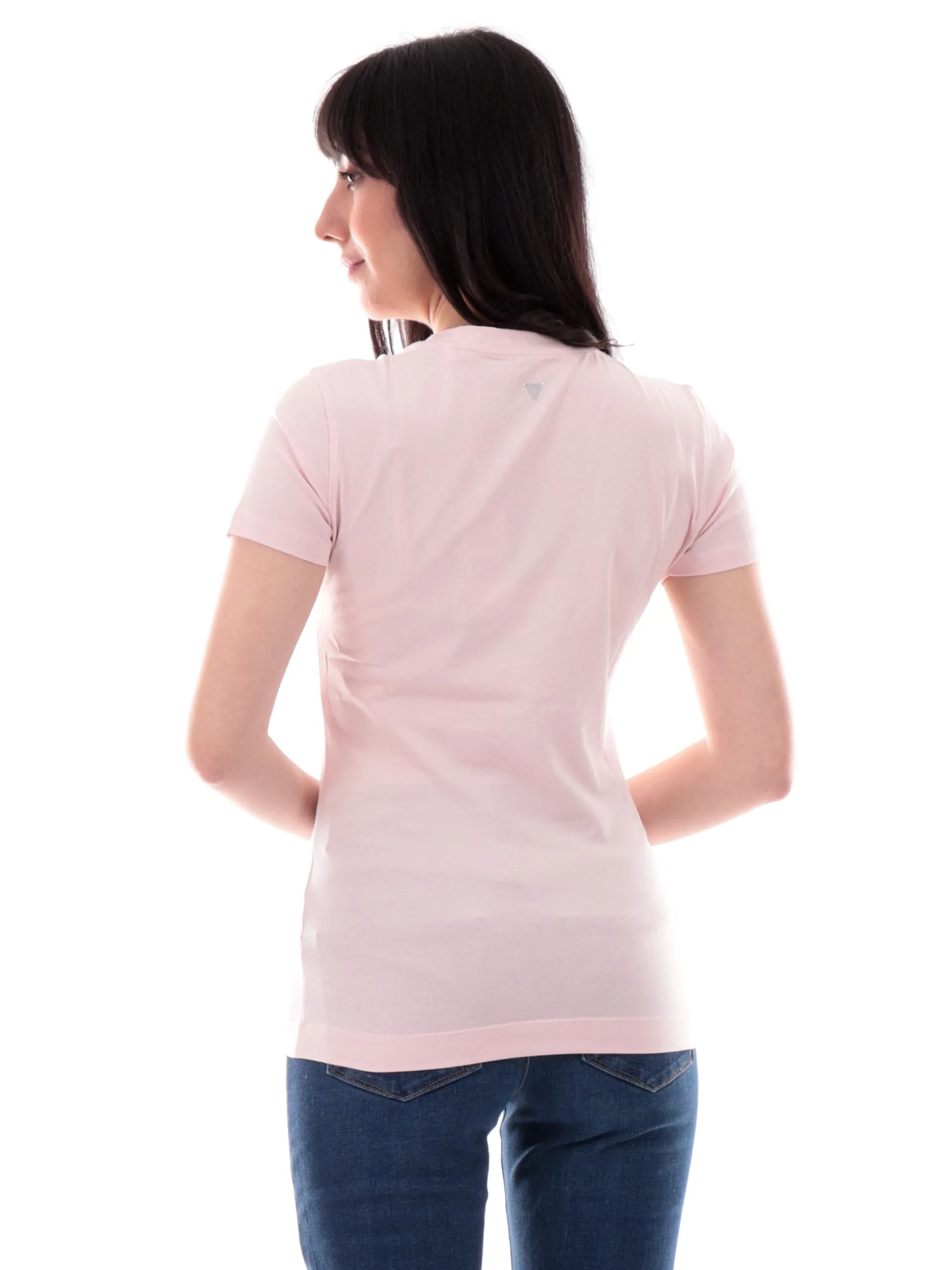 GUESS T-Shirt*Maglia rosa Leaf Triangle da donna W5GI07J1314
