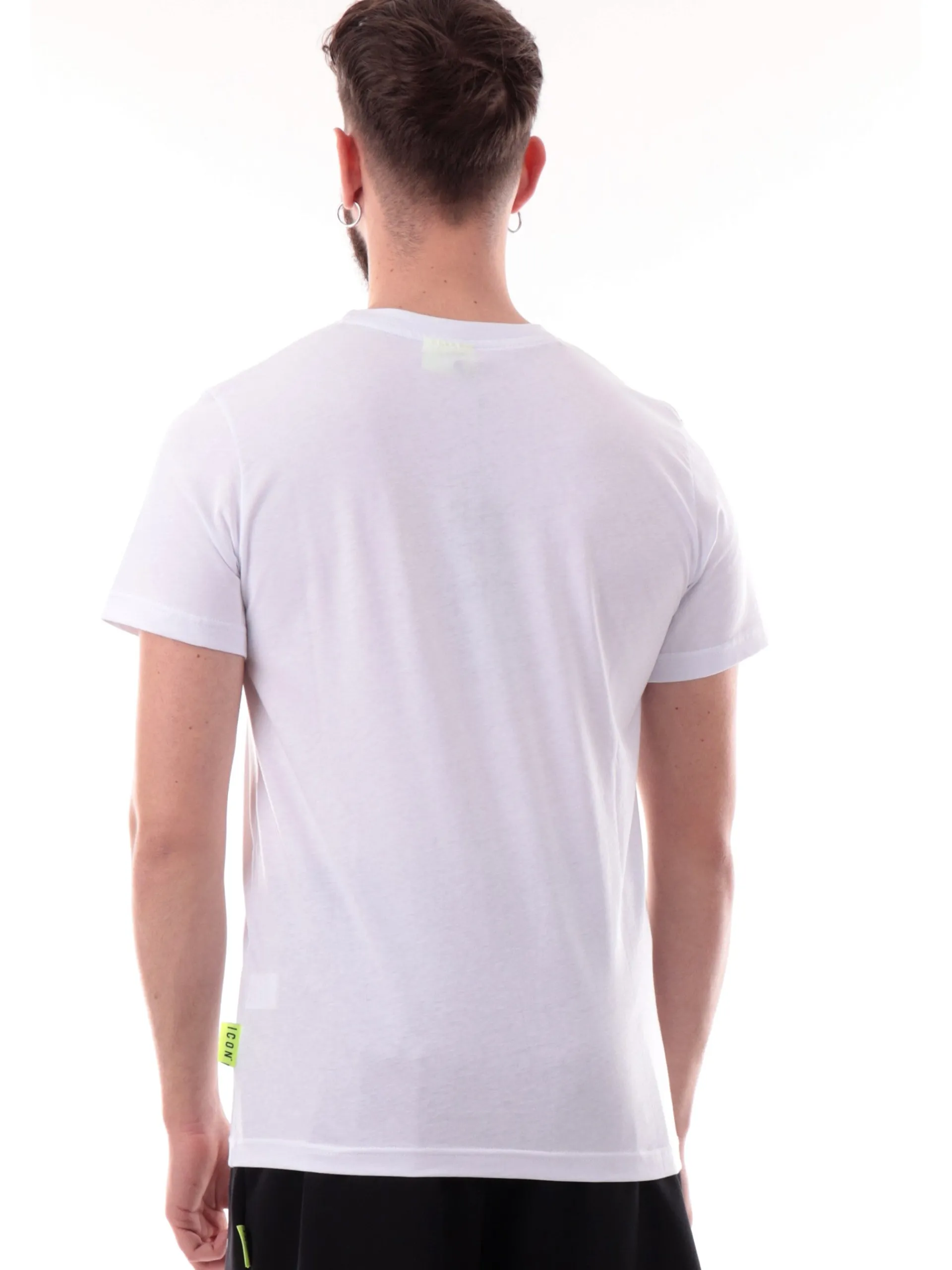 ICON T-Shirt*Maglia bianca da uomo logo nero vernice ICUS2S5T017
