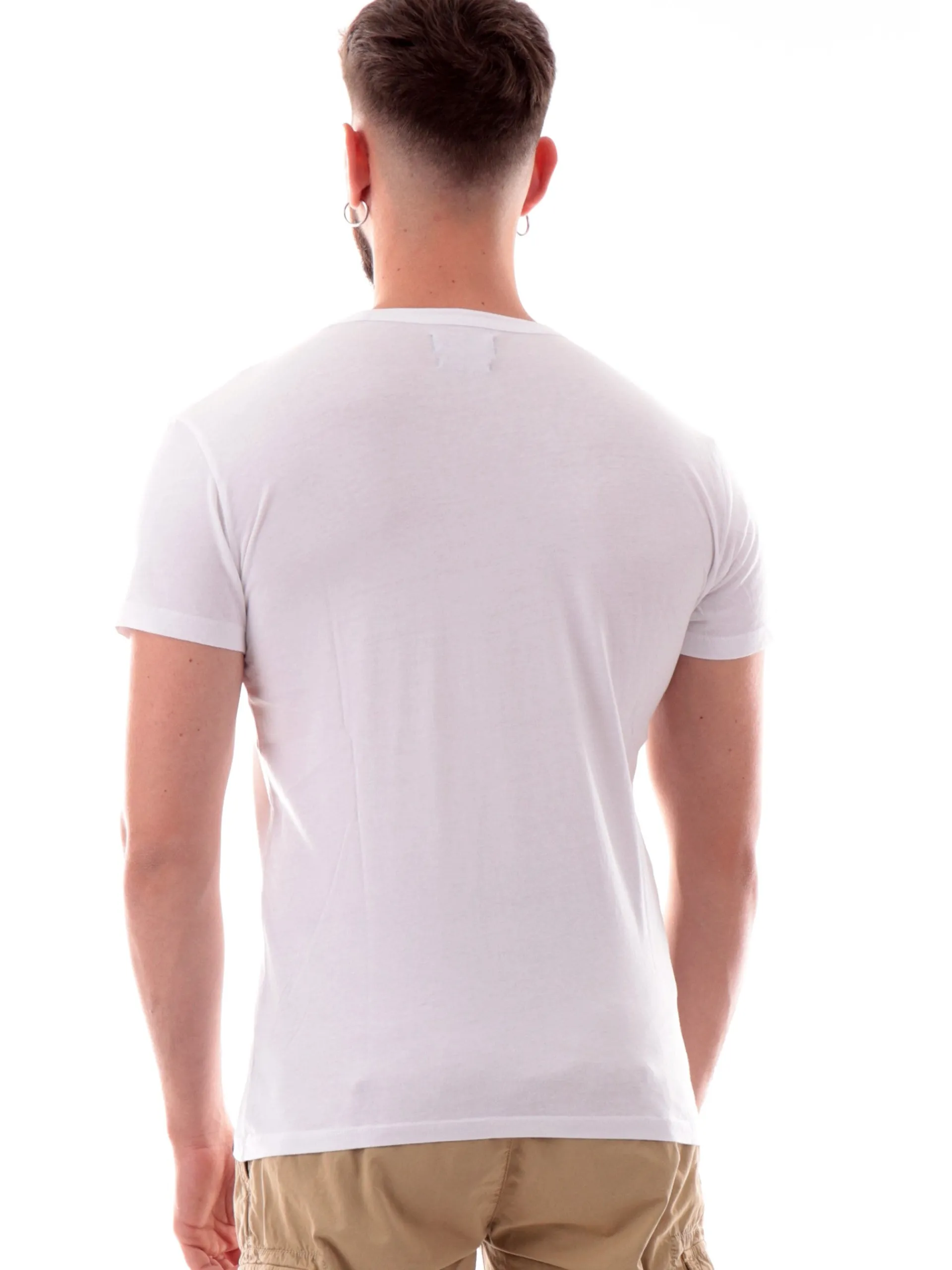 IMPURE T-Shirt*Maglia bianca scollo a V da uomo Chester LESTER