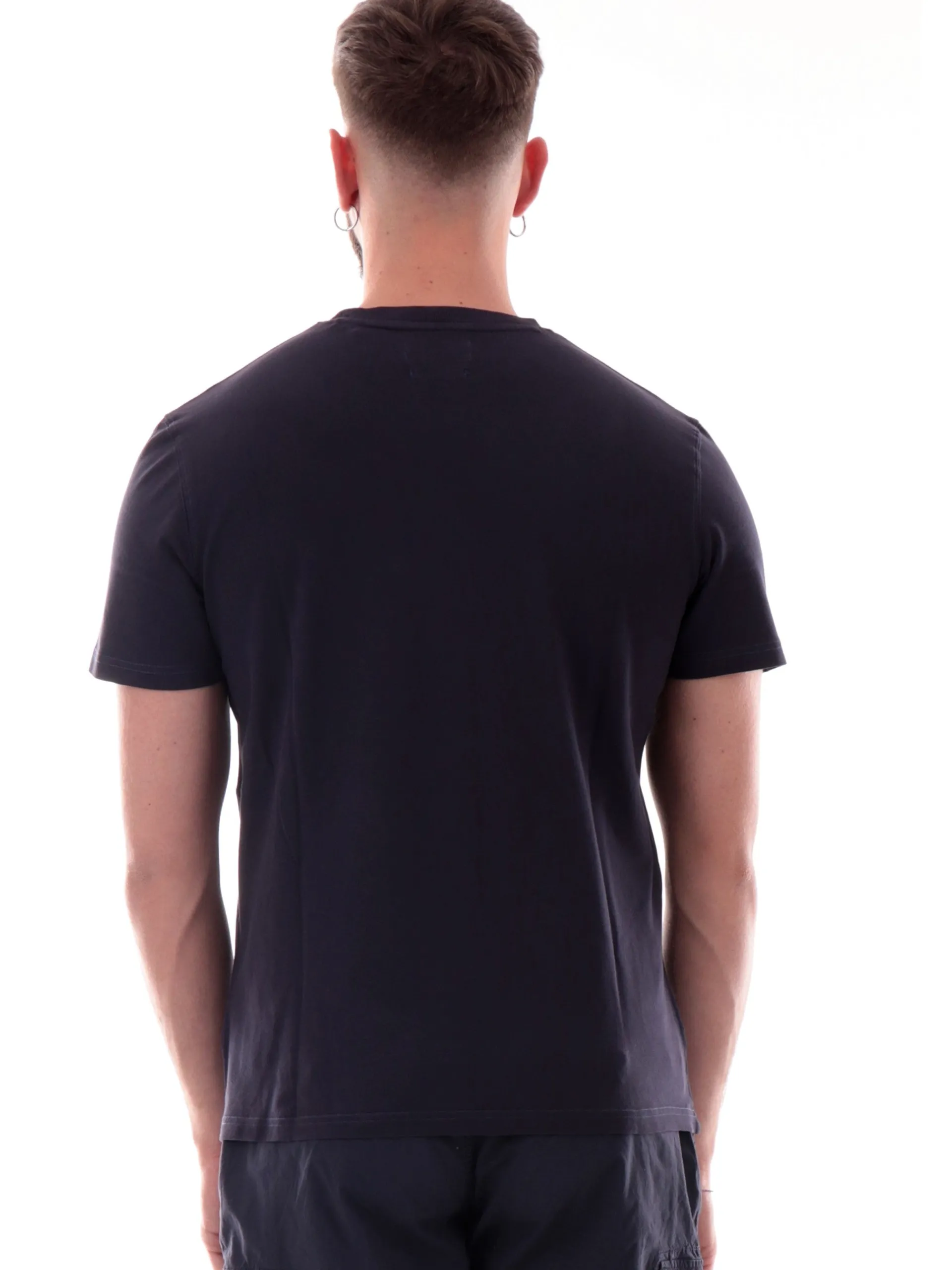 IMPURE T-Shirt*Maglia blu girocollo da uomo cotone Piquet JOSHUA