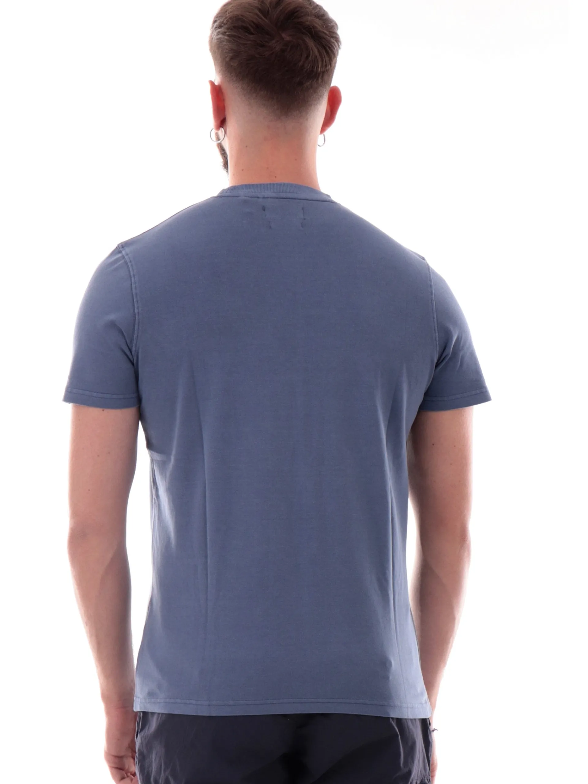 IMPURE T-Shirt*Maglia blu girocollo da uomo cotone Piquet JOSHUA