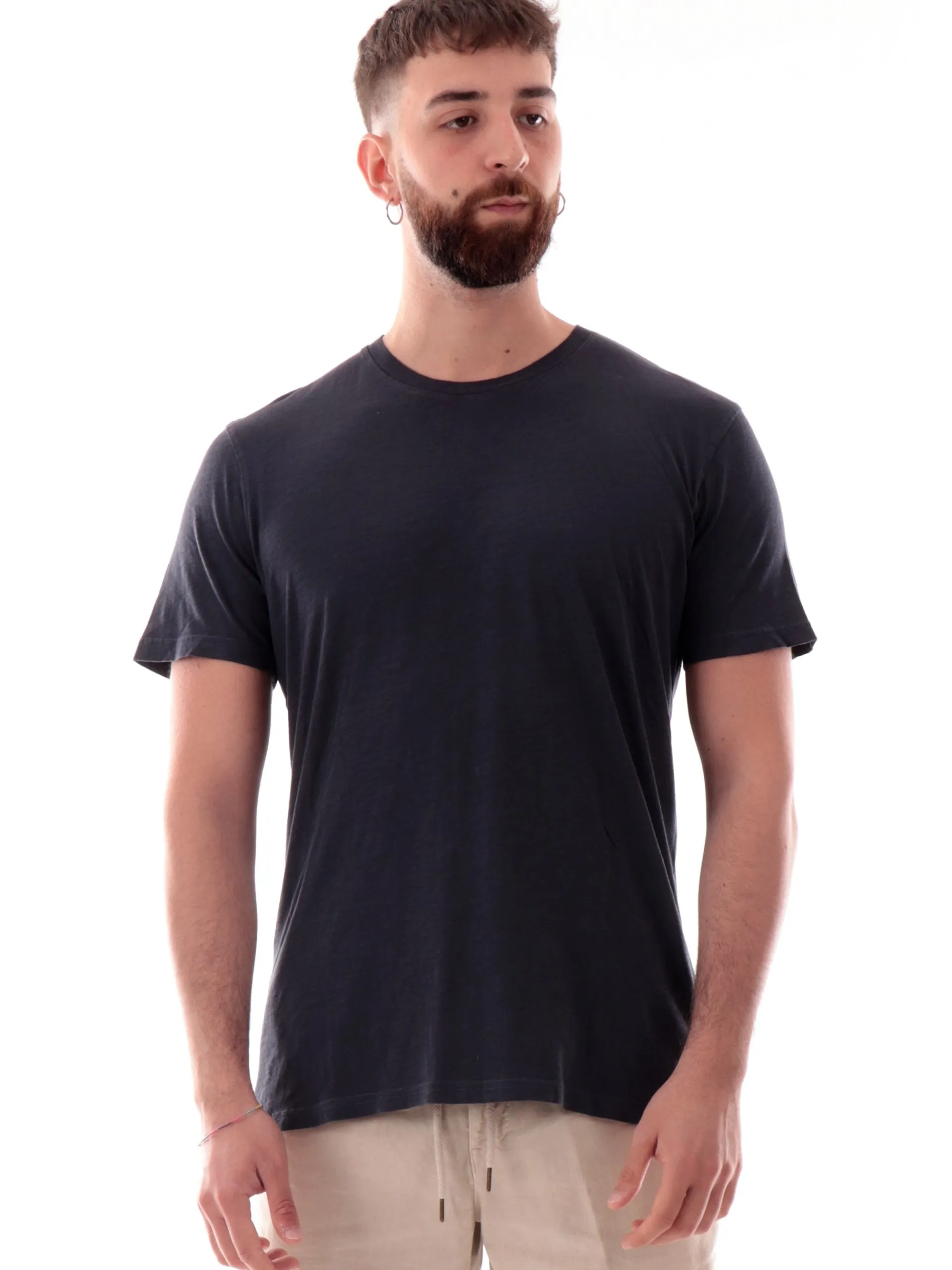 IMPURE T-Shirt*Maglia blu girocollo da uomo cotone jersey JOSHUA