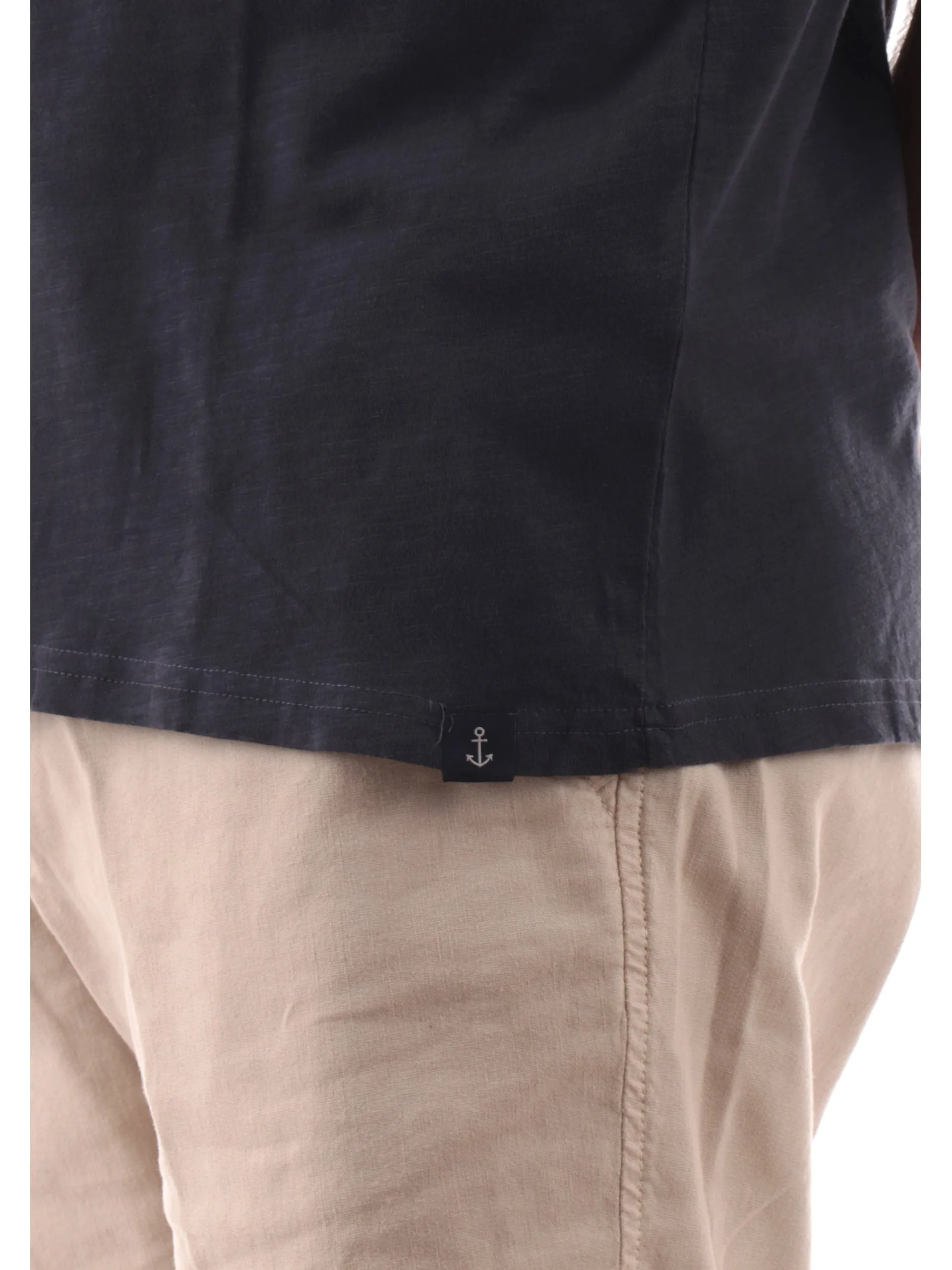 IMPURE T-Shirt*Maglia blu girocollo da uomo cotone jersey JOSHUA