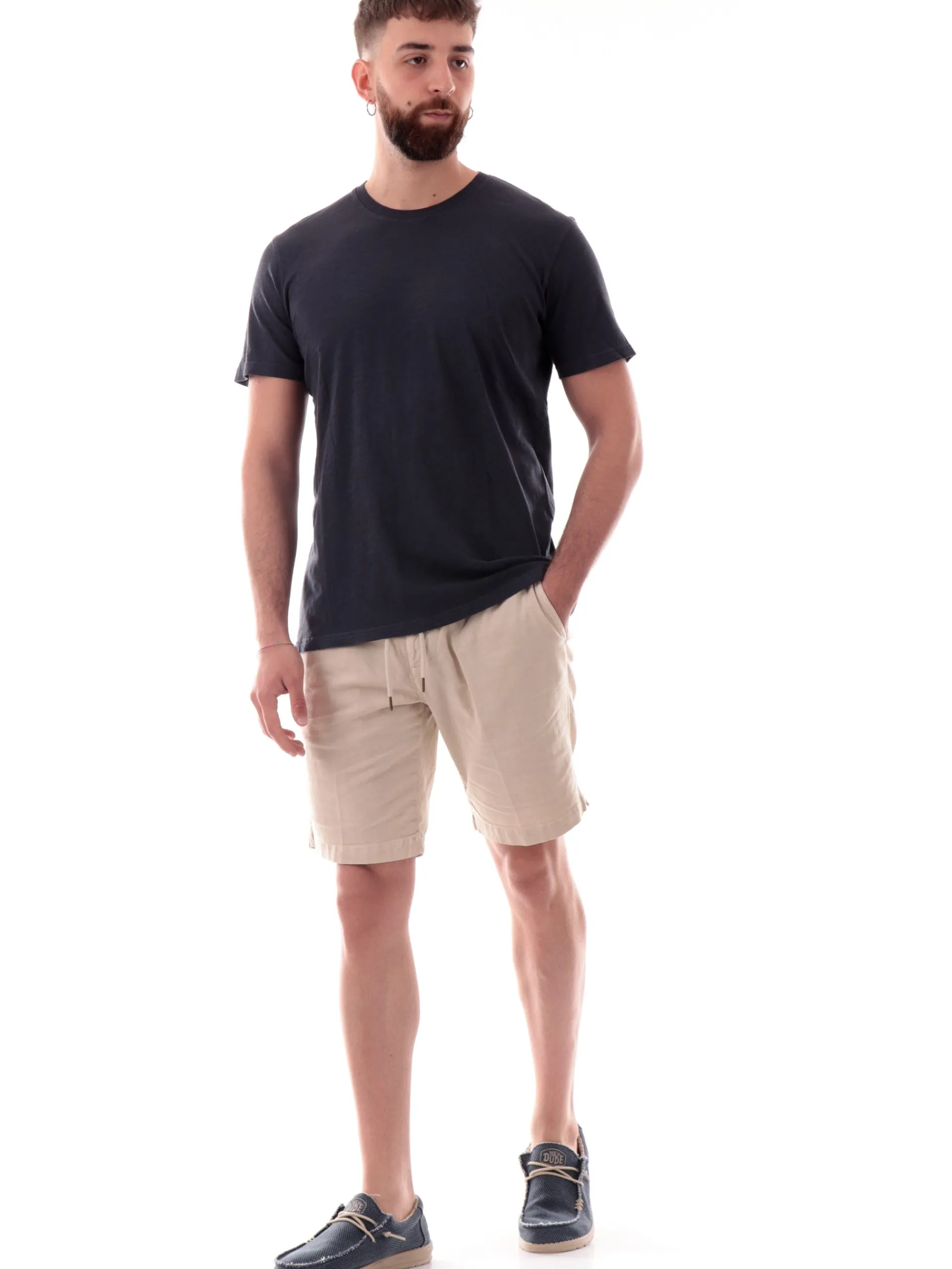 IMPURE T-Shirt*Maglia blu girocollo da uomo cotone jersey JOSHUA