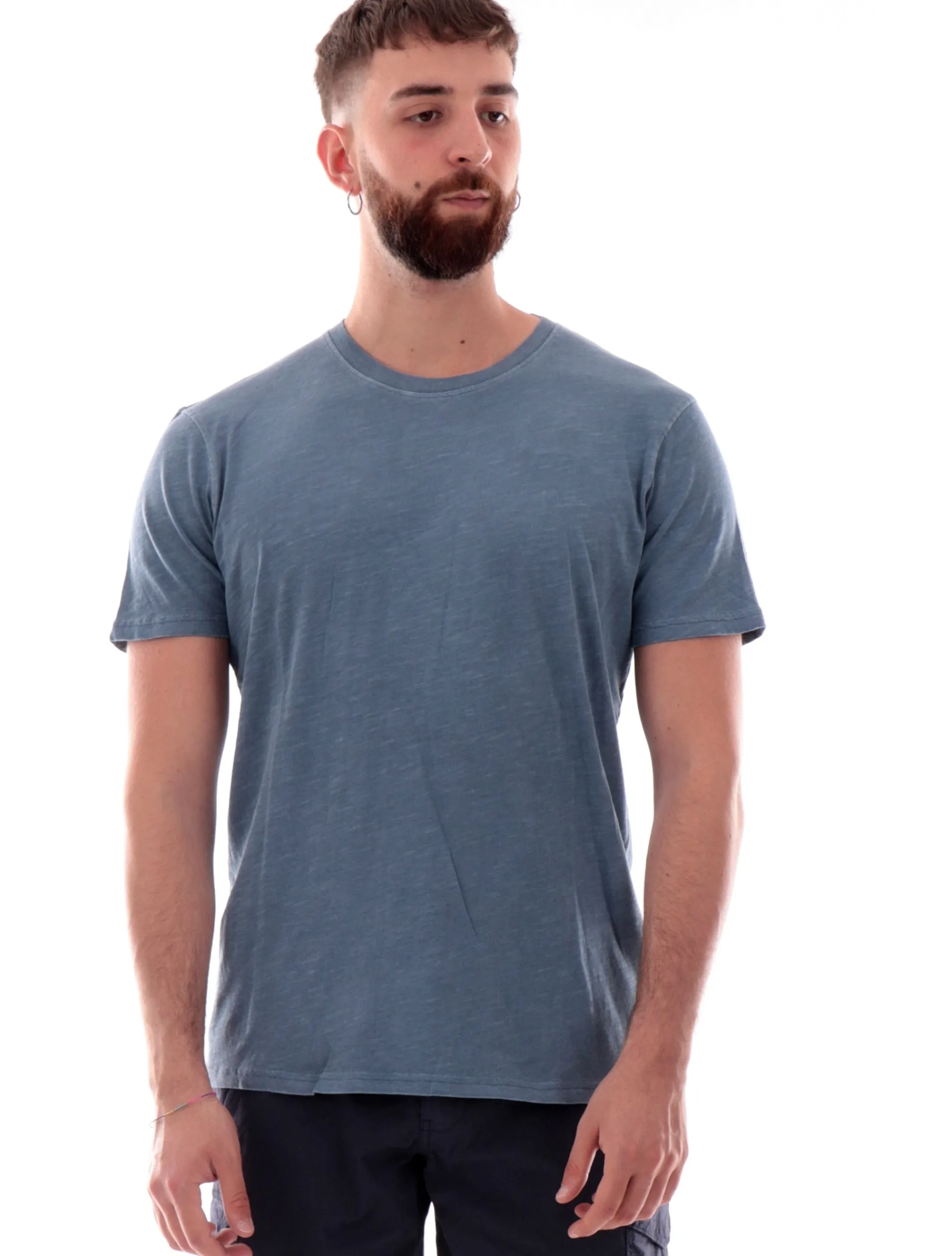 IMPURE T-Shirt*Maglia celeste girocollo da uomo cotone jersey JOSHUA