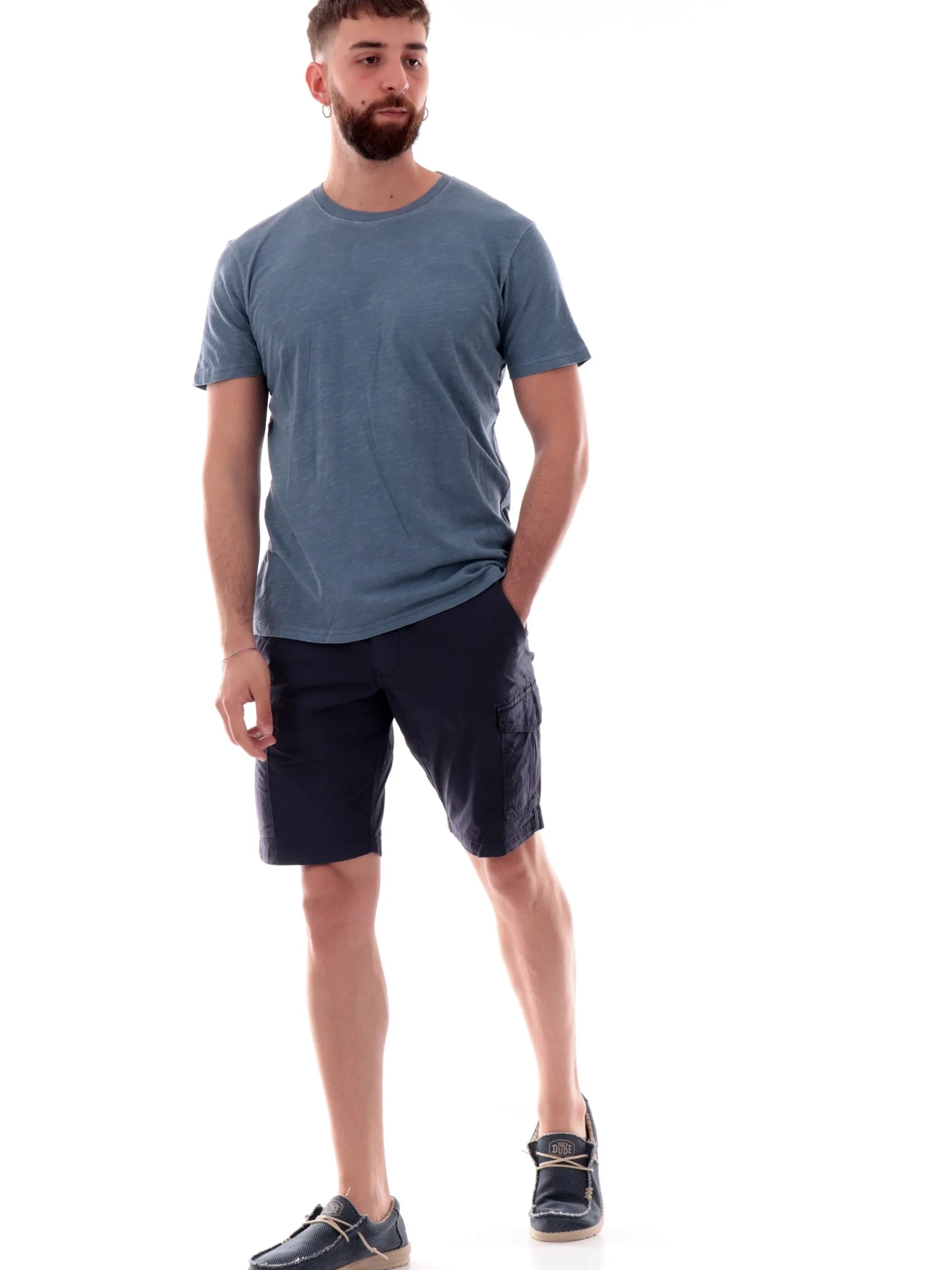 IMPURE T-Shirt*Maglia celeste girocollo da uomo cotone jersey JOSHUA