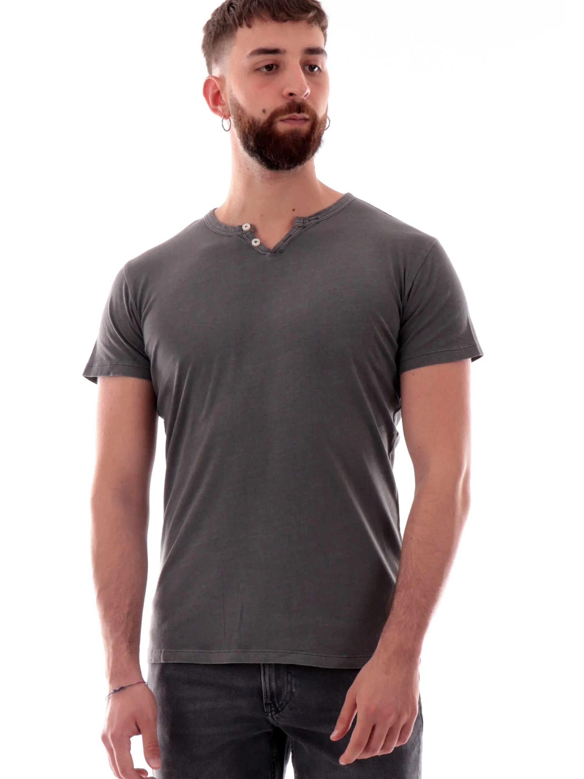 IMPURE T-Shirt*Maglia grigia scollo a V da uomo Chester LESTER
