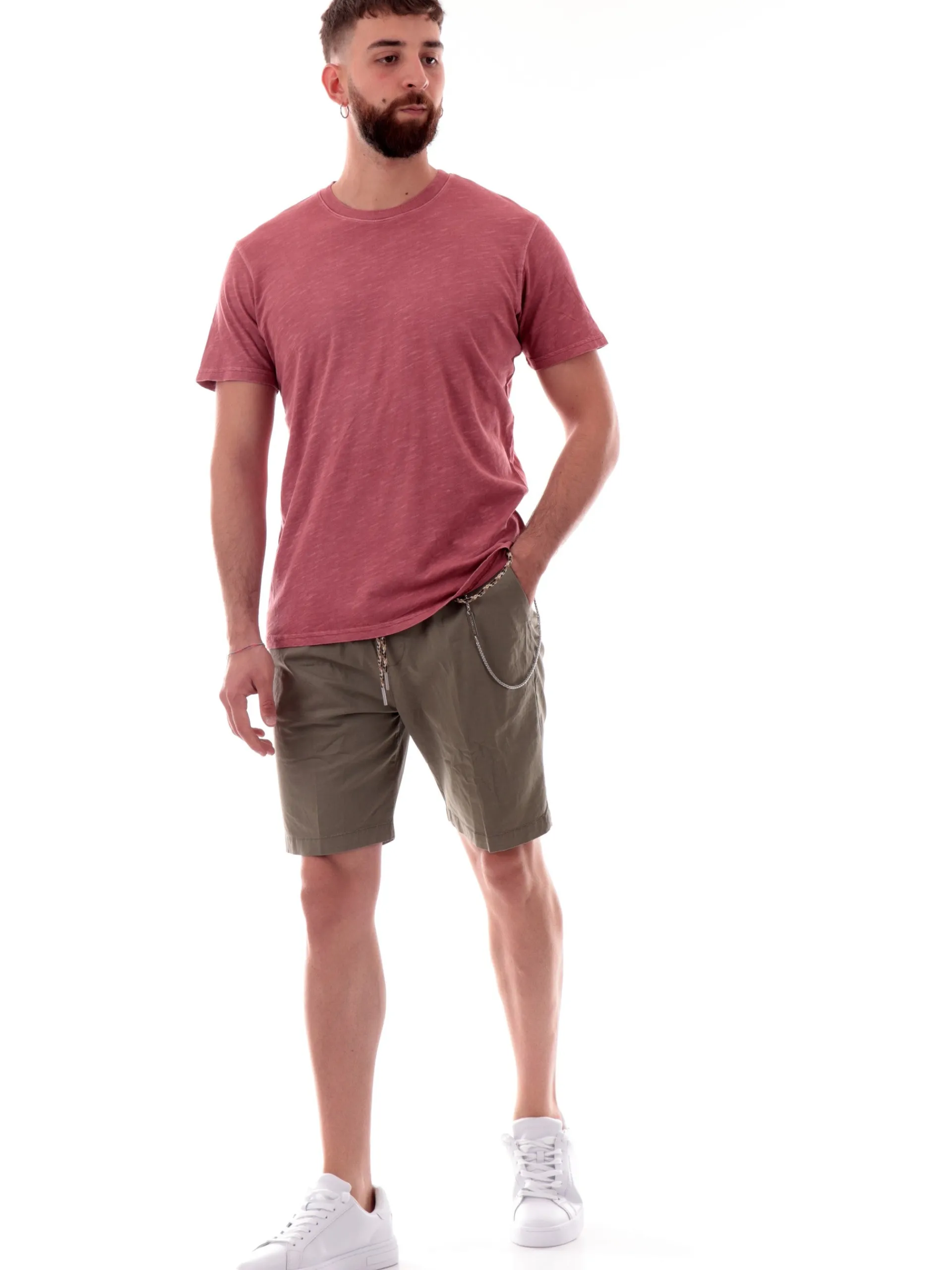 IMPURE T-Shirt*Maglia rossa girocollo da uomo cotone jersey JOSHUA