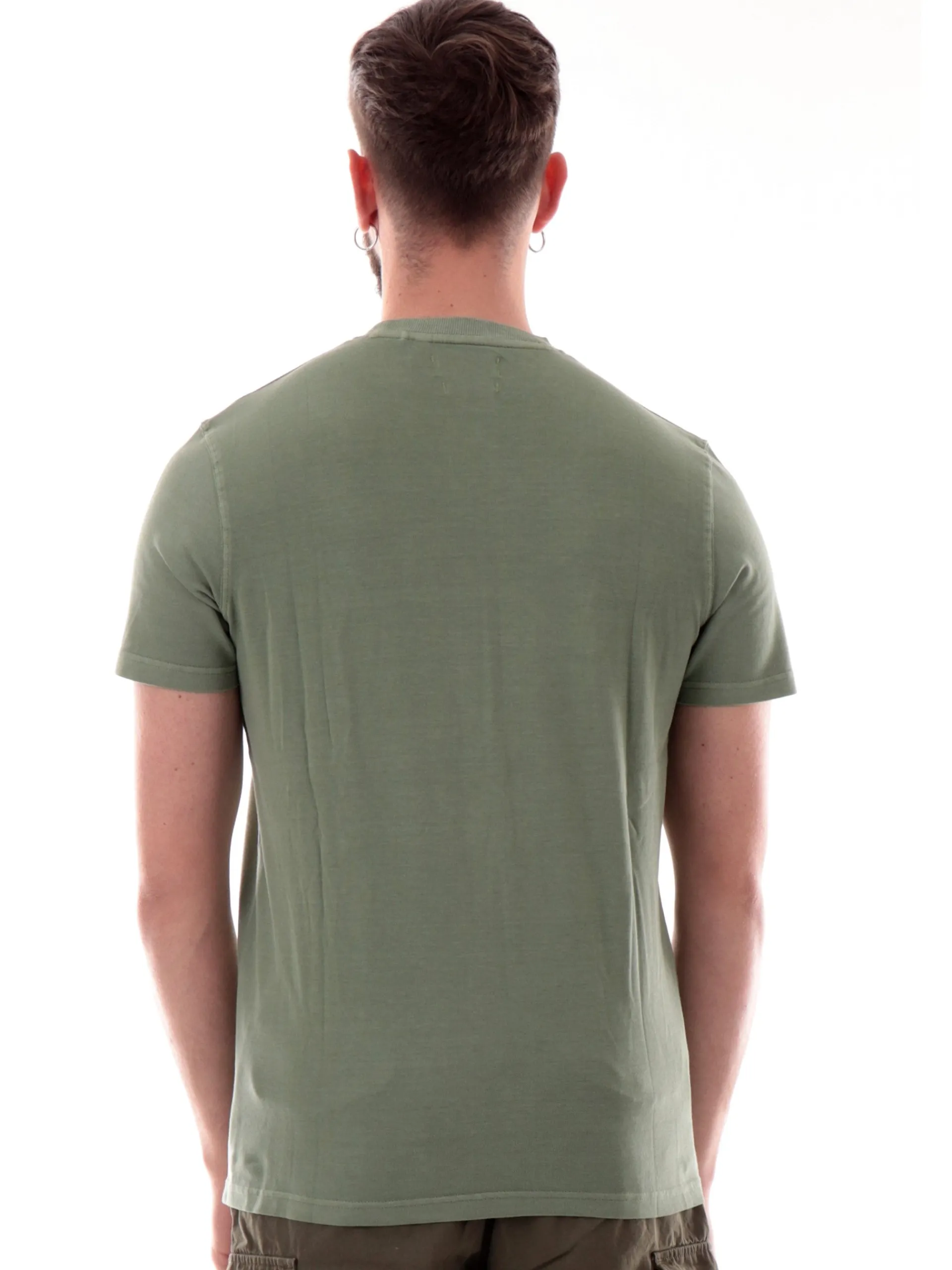 IMPURE T-Shirt*Maglia verde girocollo da uomo cotone Piquet JOSHUA
