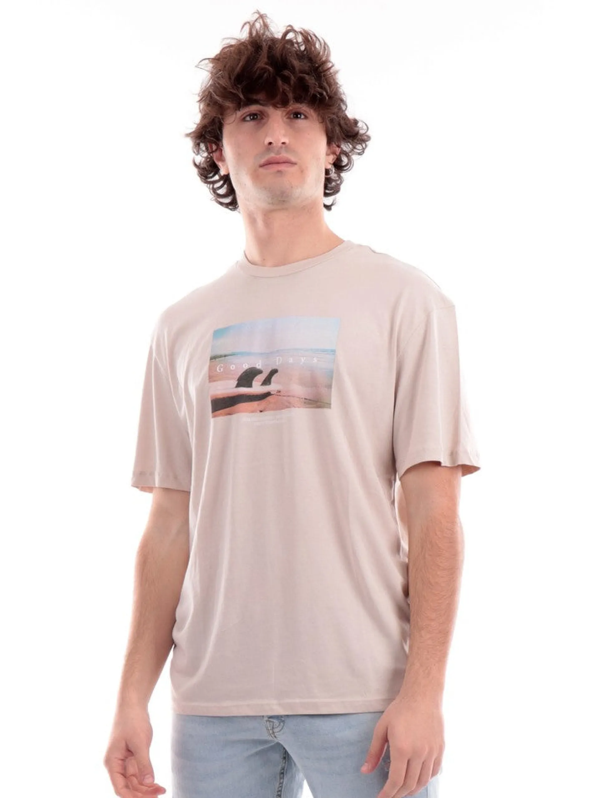 JACK&JONES T-Shirt*Maglia Jack and Jones beige da uomo con grafica 12227781