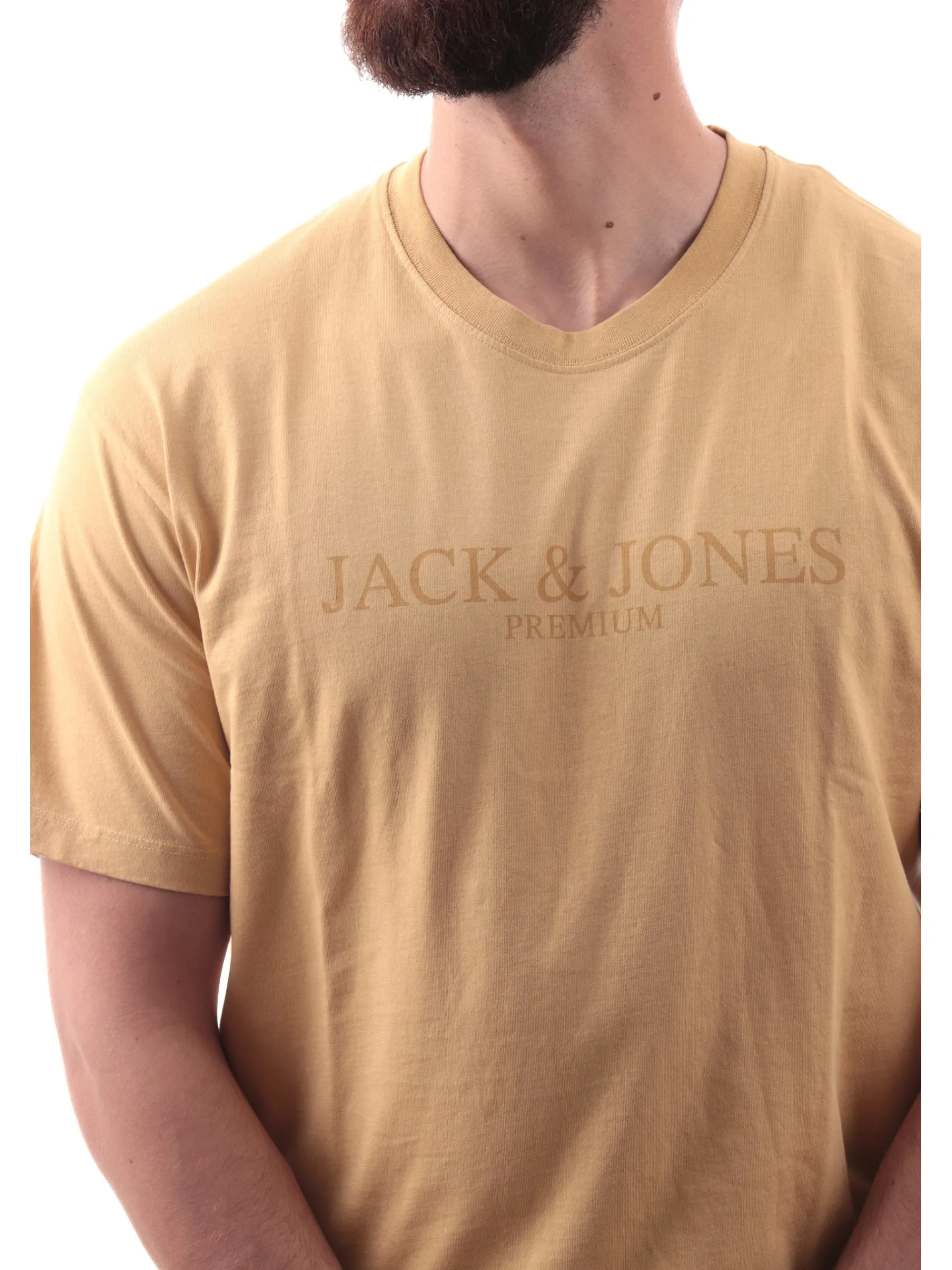 JACK&JONES T-Shirt*Maglia Jack Jones beige da uomo maxi stampa 12274595