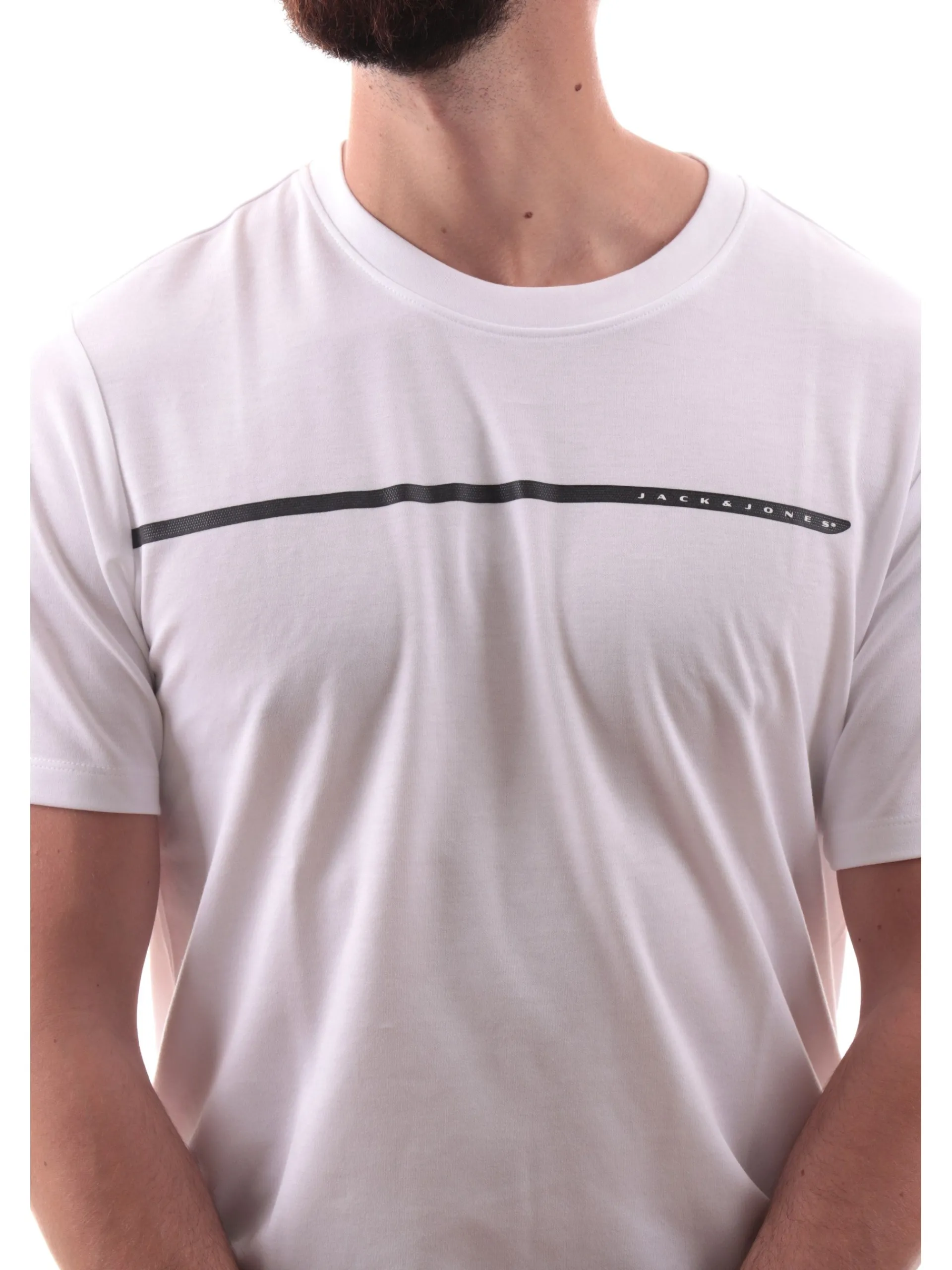 JACK&JONES T-Shirt*Maglia Jack Jones bianca da uomo con logo gommato 12273120