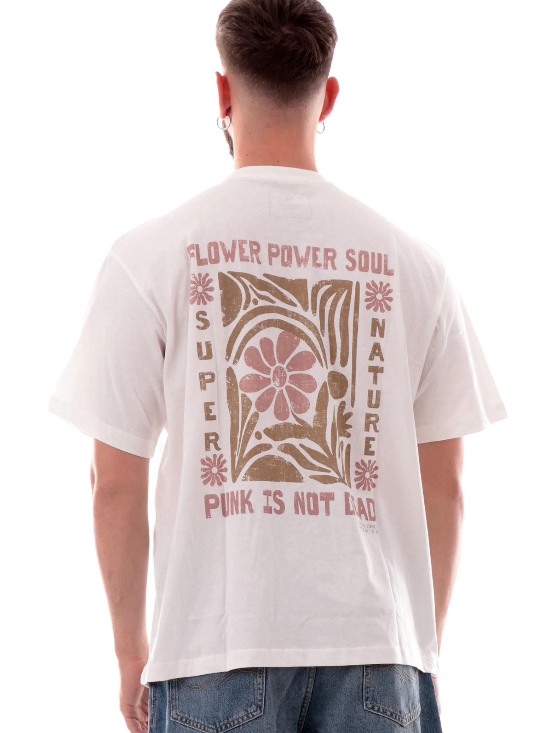 JACK&JONES T-Shirt*Maglia Jack Jones bianca da uomo maxi stampa flower posteriore 12277775