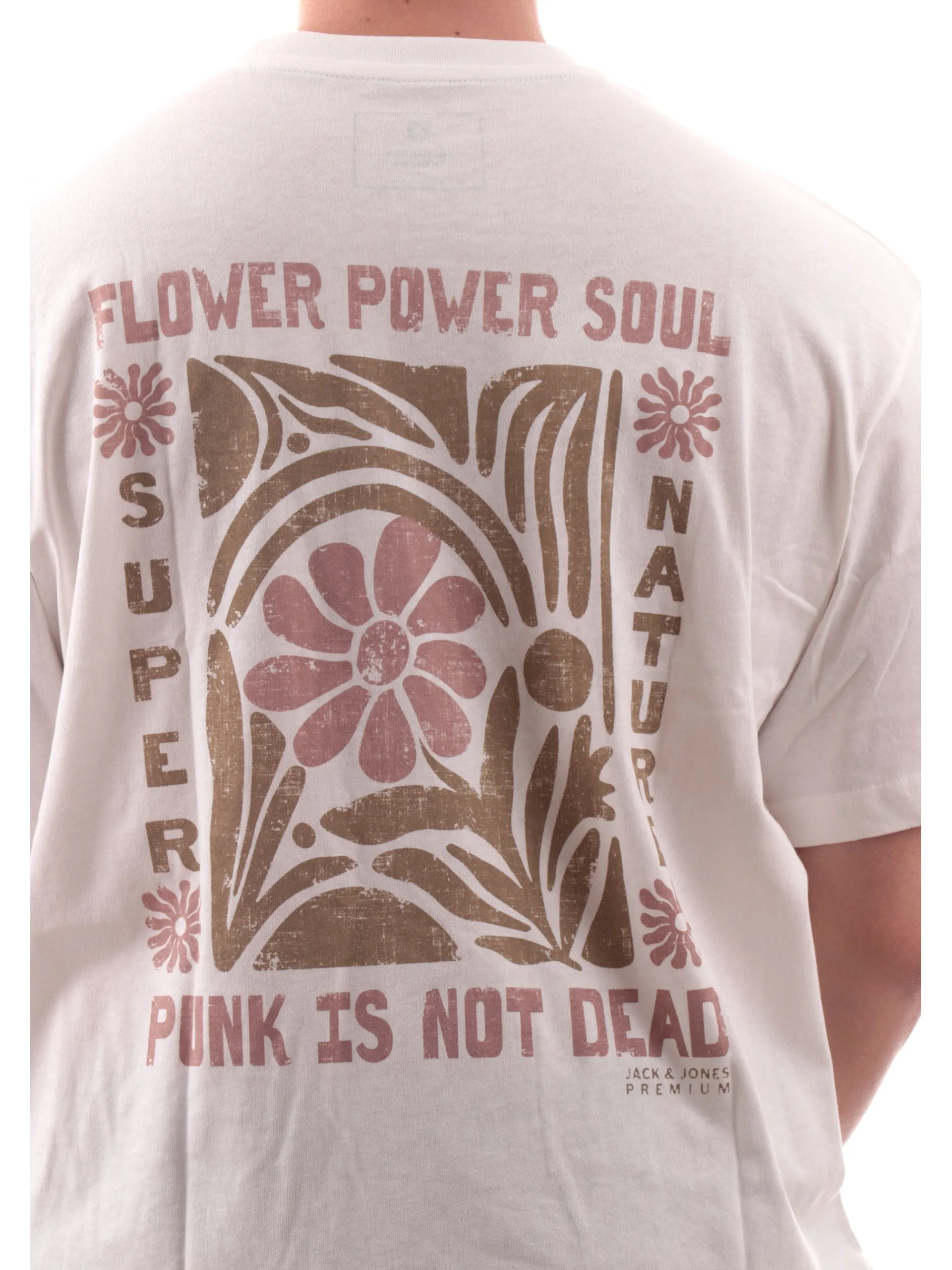 JACK&JONES T-Shirt*Maglia Jack Jones bianca da uomo maxi stampa flower posteriore 12277775