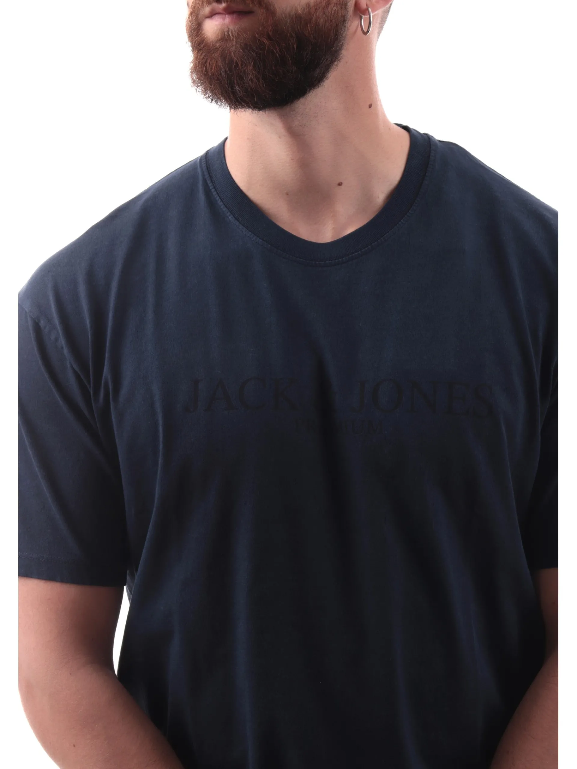 JACK&JONES T-Shirt*Maglia Jack Jones blu da uomo maxi stampa 12274595
