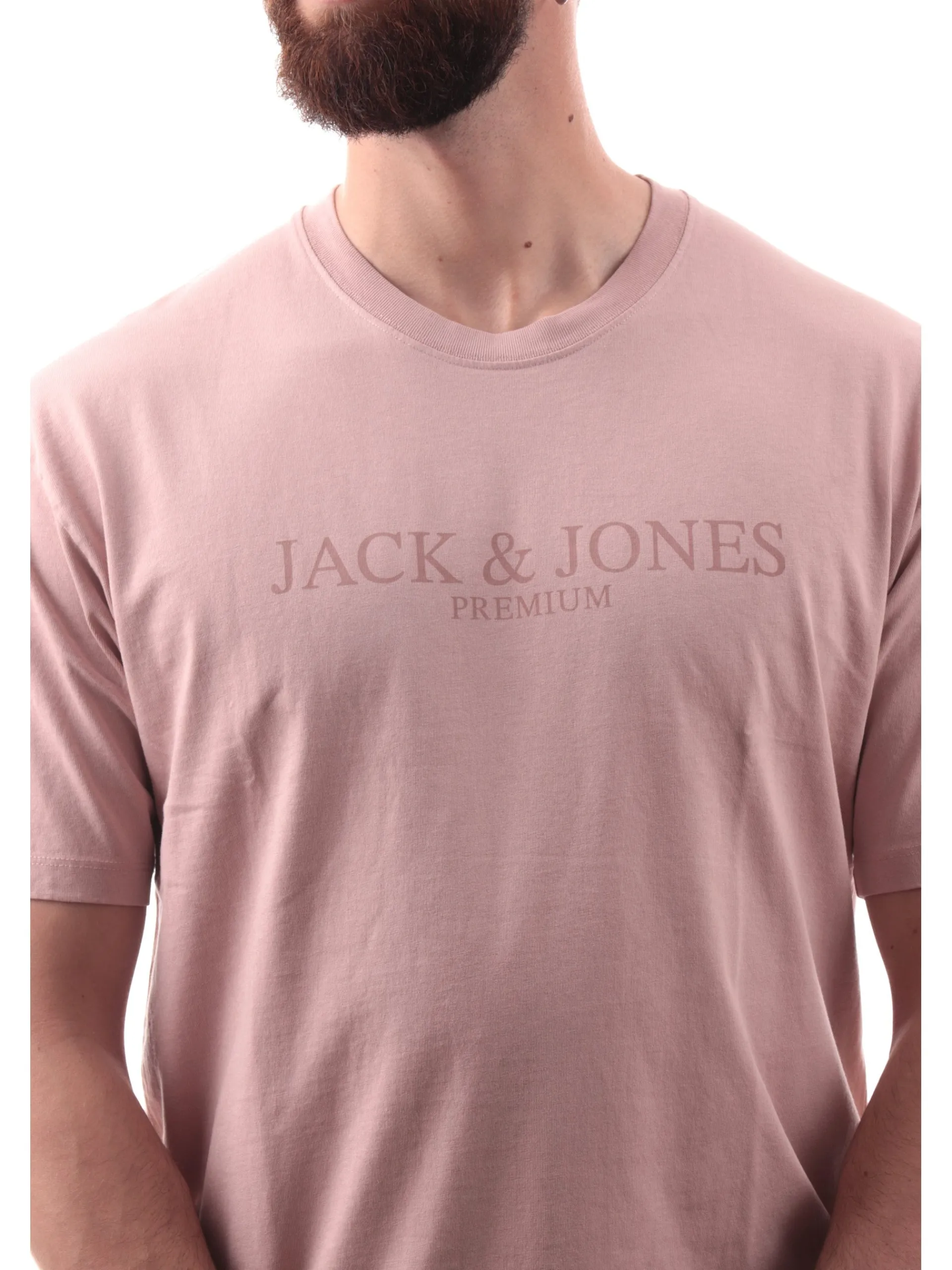 JACK&JONES T-Shirt*Maglia Jack Jones rosa da uomo maxi stampa 12274595