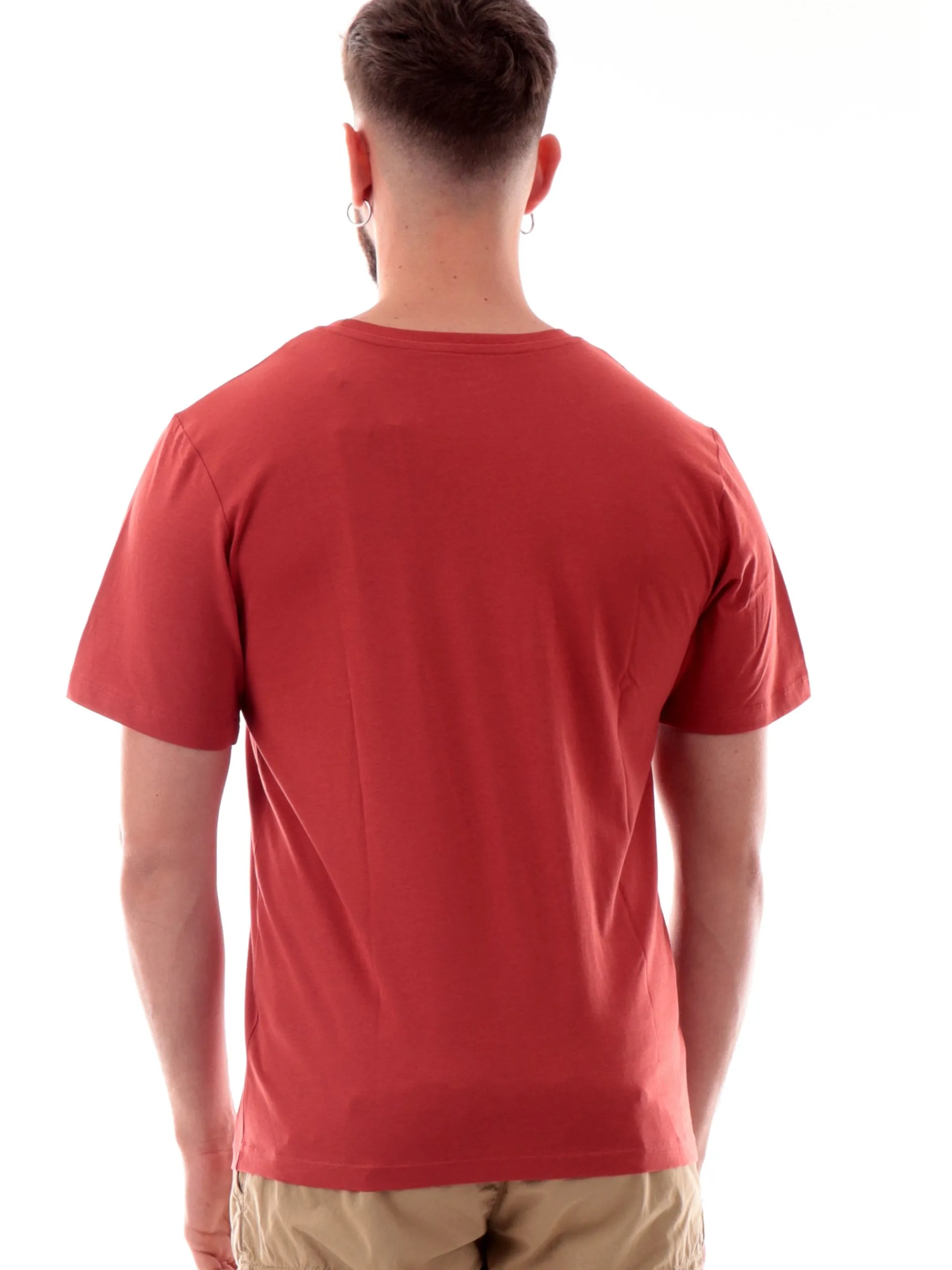 JACK&JONES T-Shirt*Maglia Jack Jones rossa girocollo da uomo maxi stampa Premium 12282248