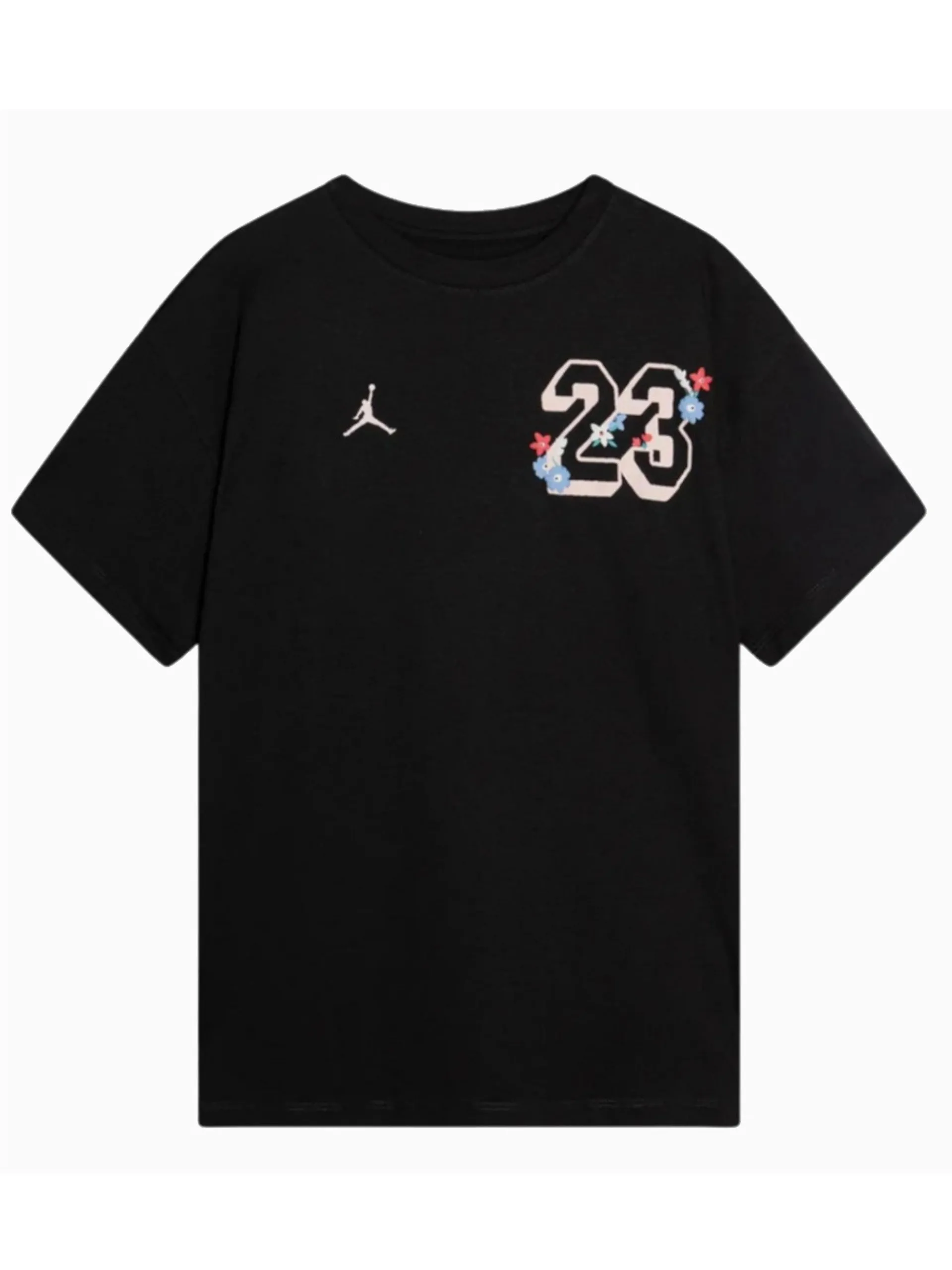 NIKE JORDAN T-Shirt*Maglia Jordan nera da bambina stampa con fiori 45D932