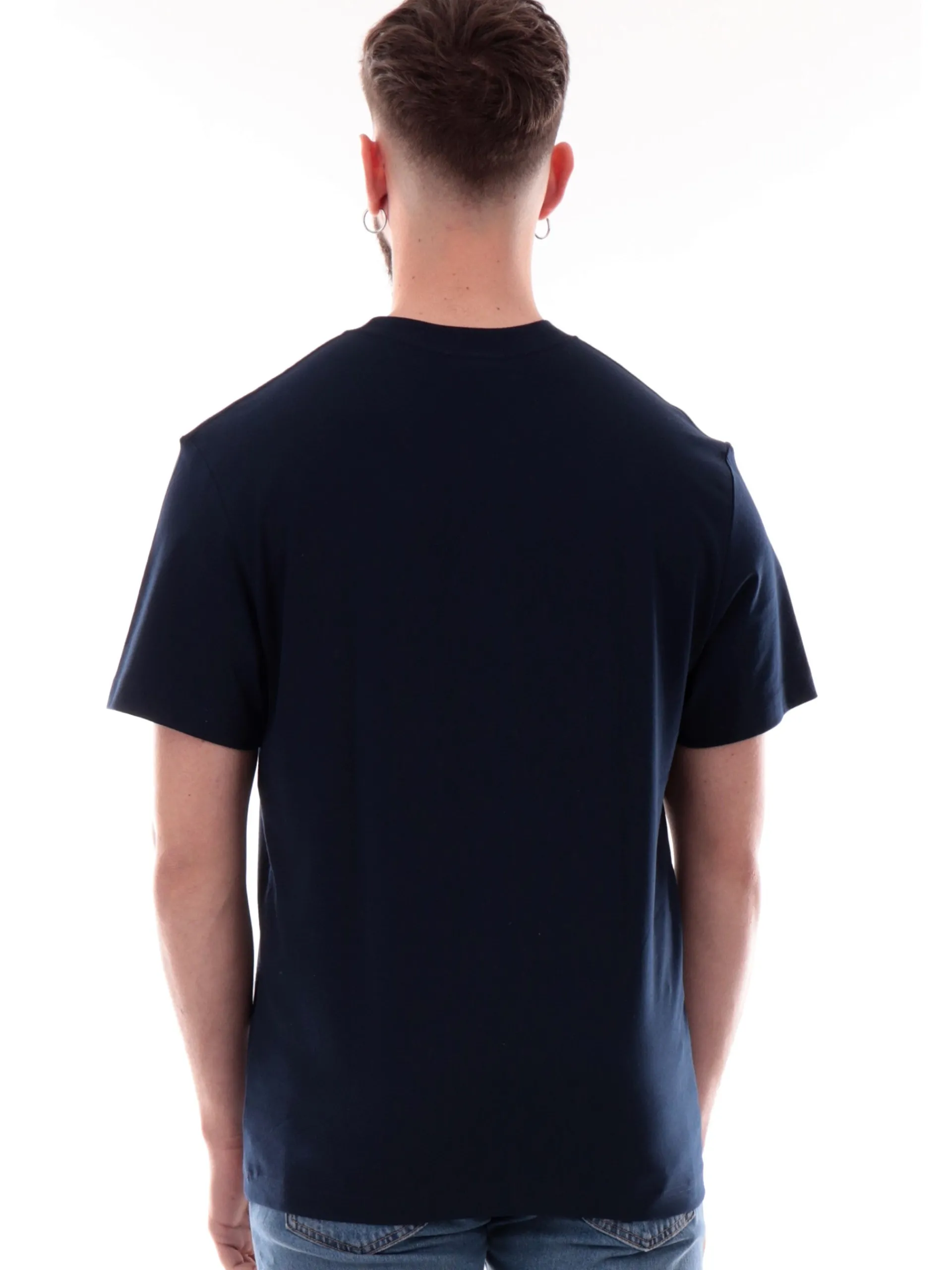 LACOSTE T-Shirt*Maglia blu girocollo da uomo con taschino e coccodrillo TH2827
