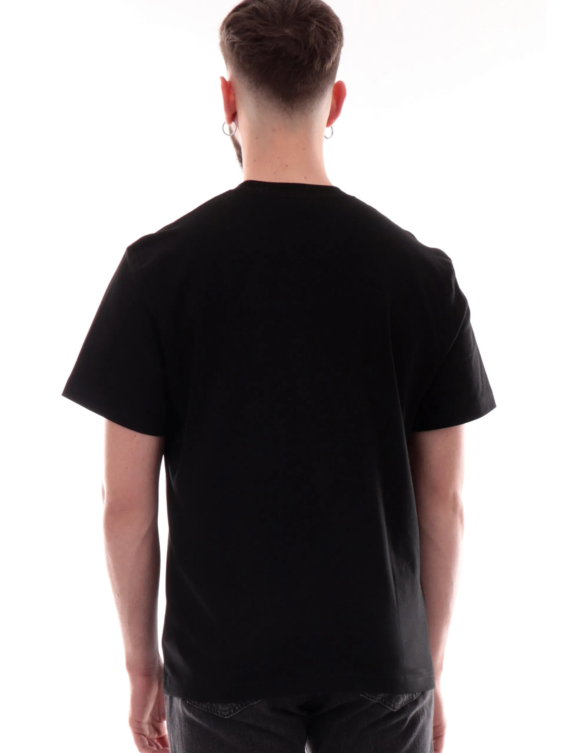 LACOSTE T-Shirt*Maglia nera girocollo da uomo con taschino e coccodrillo TH2827