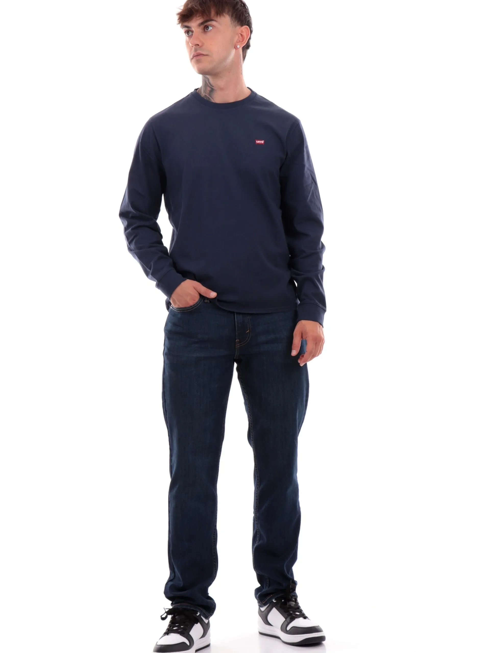 LEVIS T-Shirt*Maglia Levi's blu da uomo maniche lunghe Original 728480
