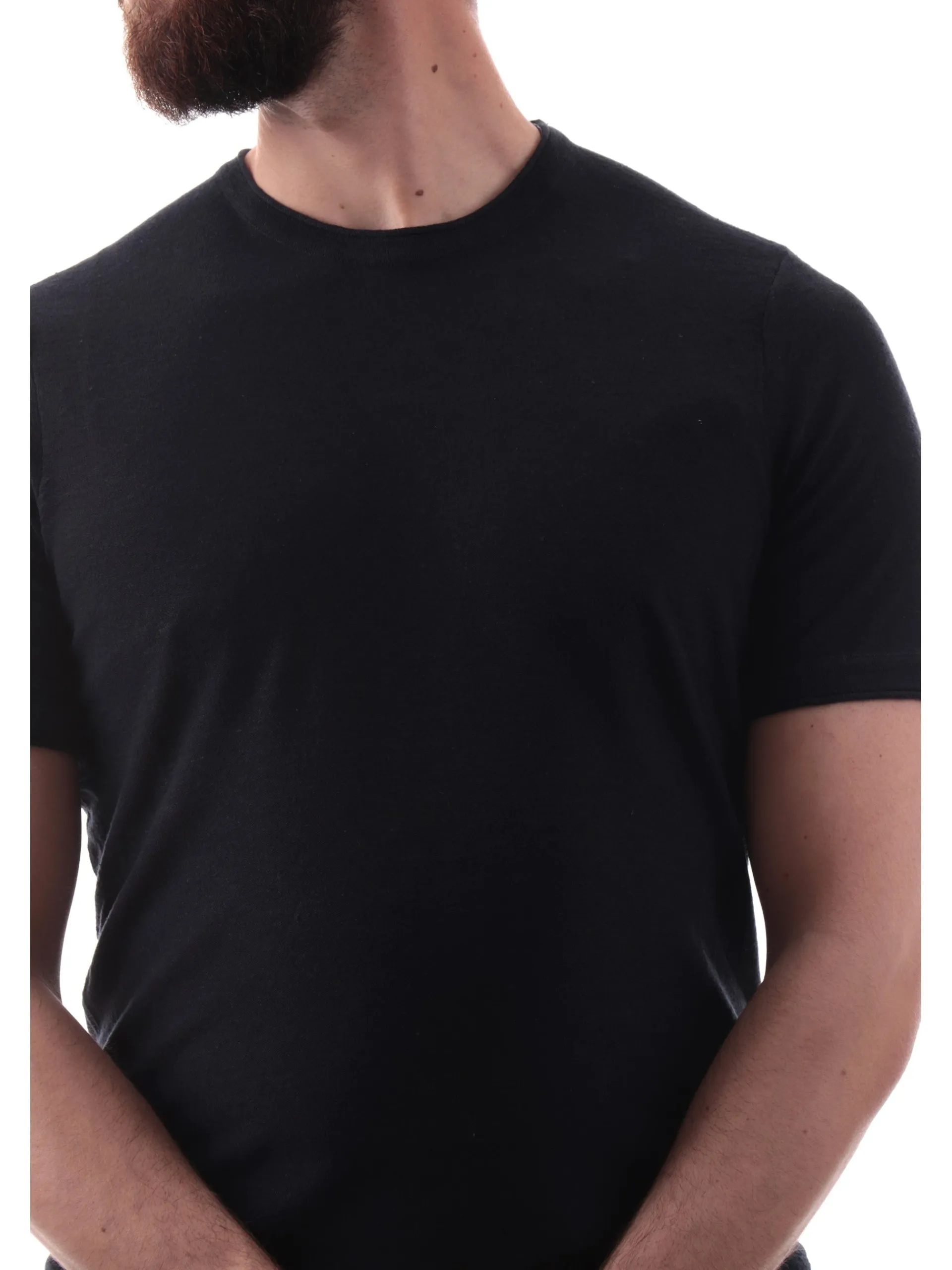 MARKUP Maglie*Maglia lino blu da uomo girocollo MK890015