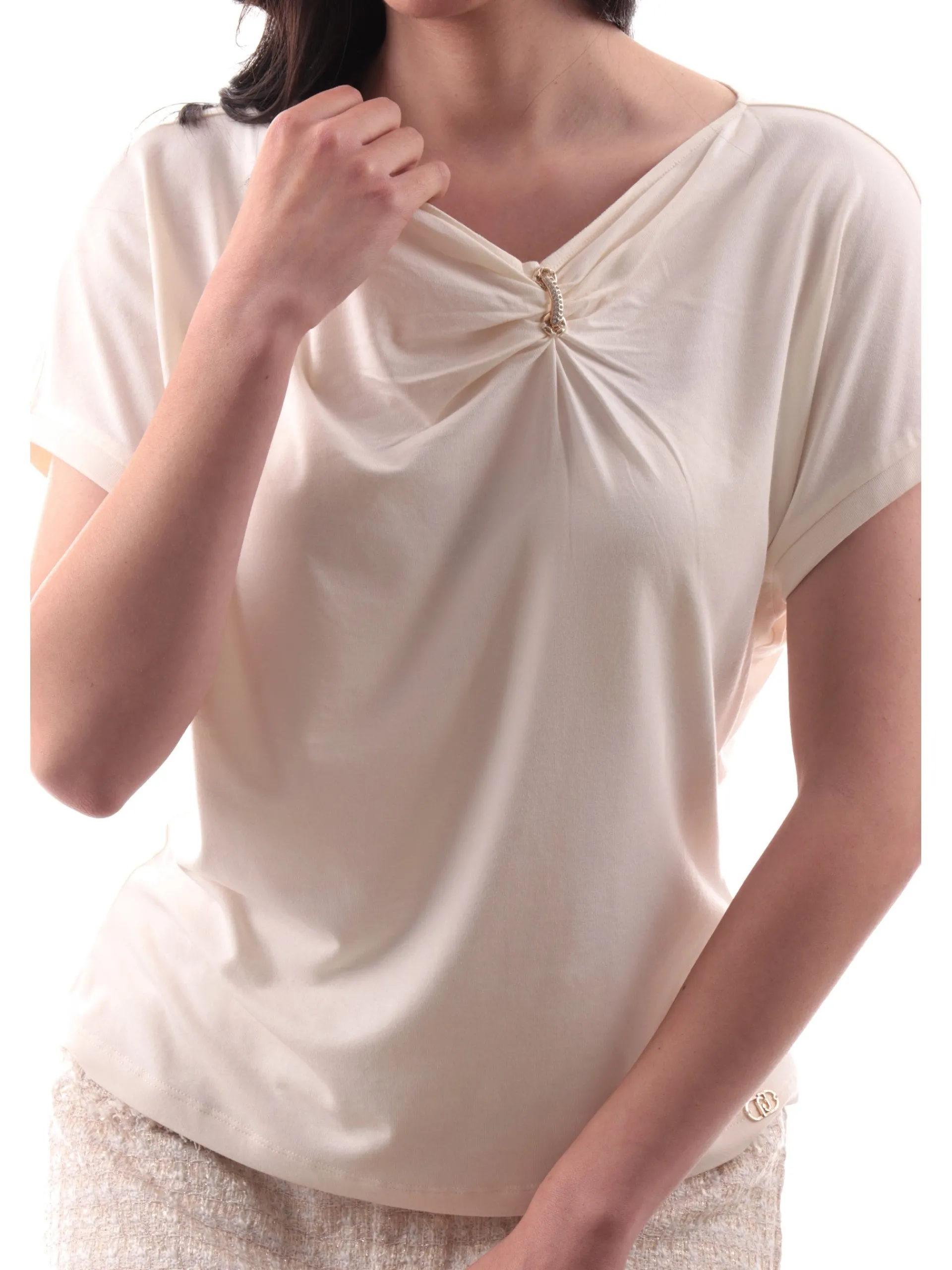 LIU JO SPORT T-Shirt*Maglia Liu Jo bianca da donna con dettaglio Strass TA5176JS360