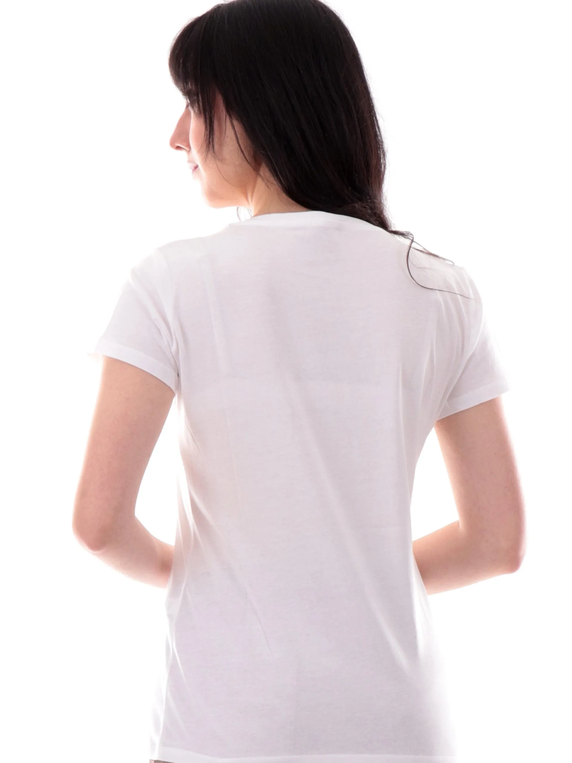 LIU JO MILANO T-Shirt*Maglia Liu Jo bianca da donna con strass carrello WA5362JS923