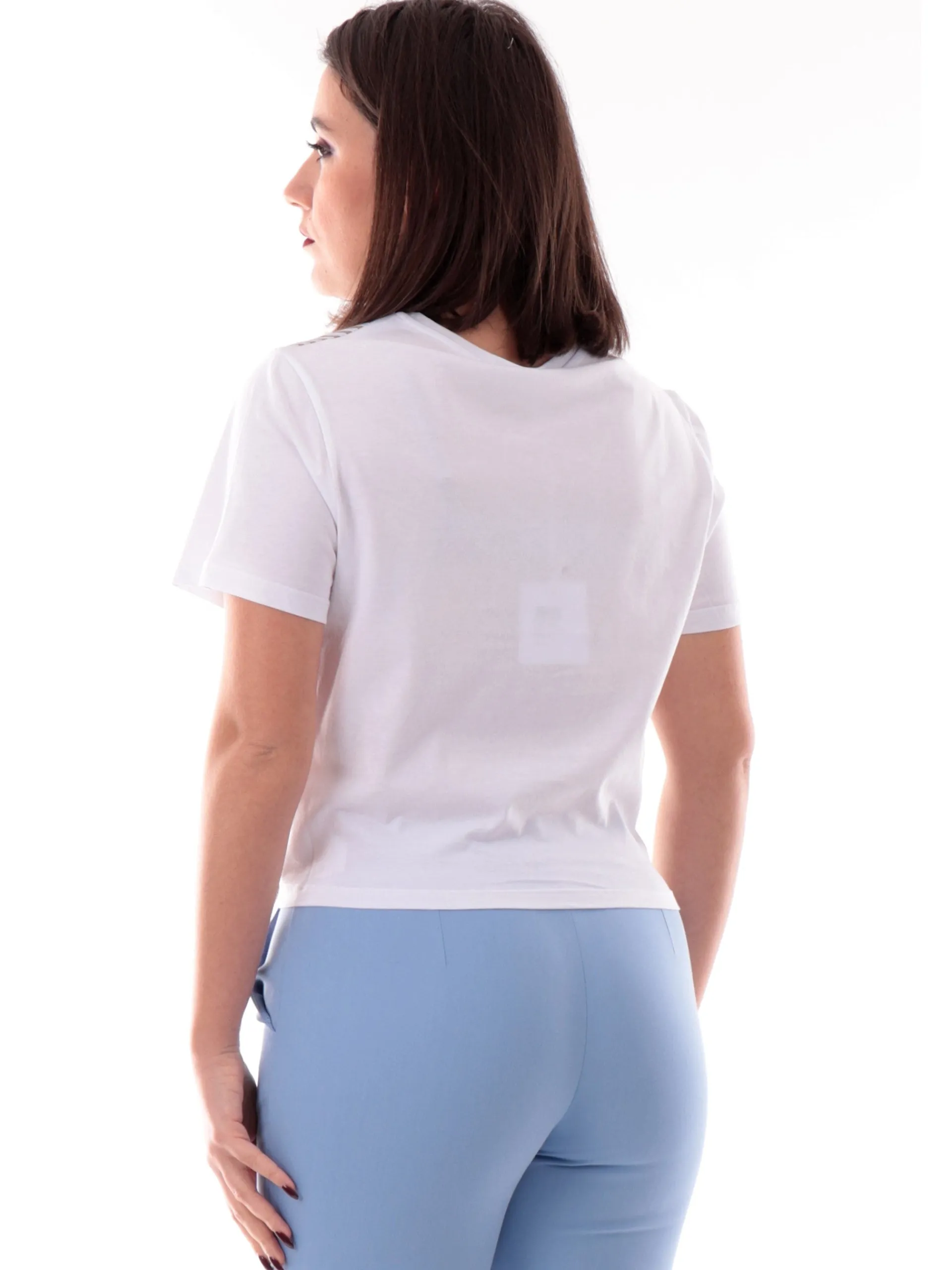 LIU JO MILANO T-Shirt*Maglia Liu Jo Donna doppio tessuto a righe con nodo WA5157J6308M9521