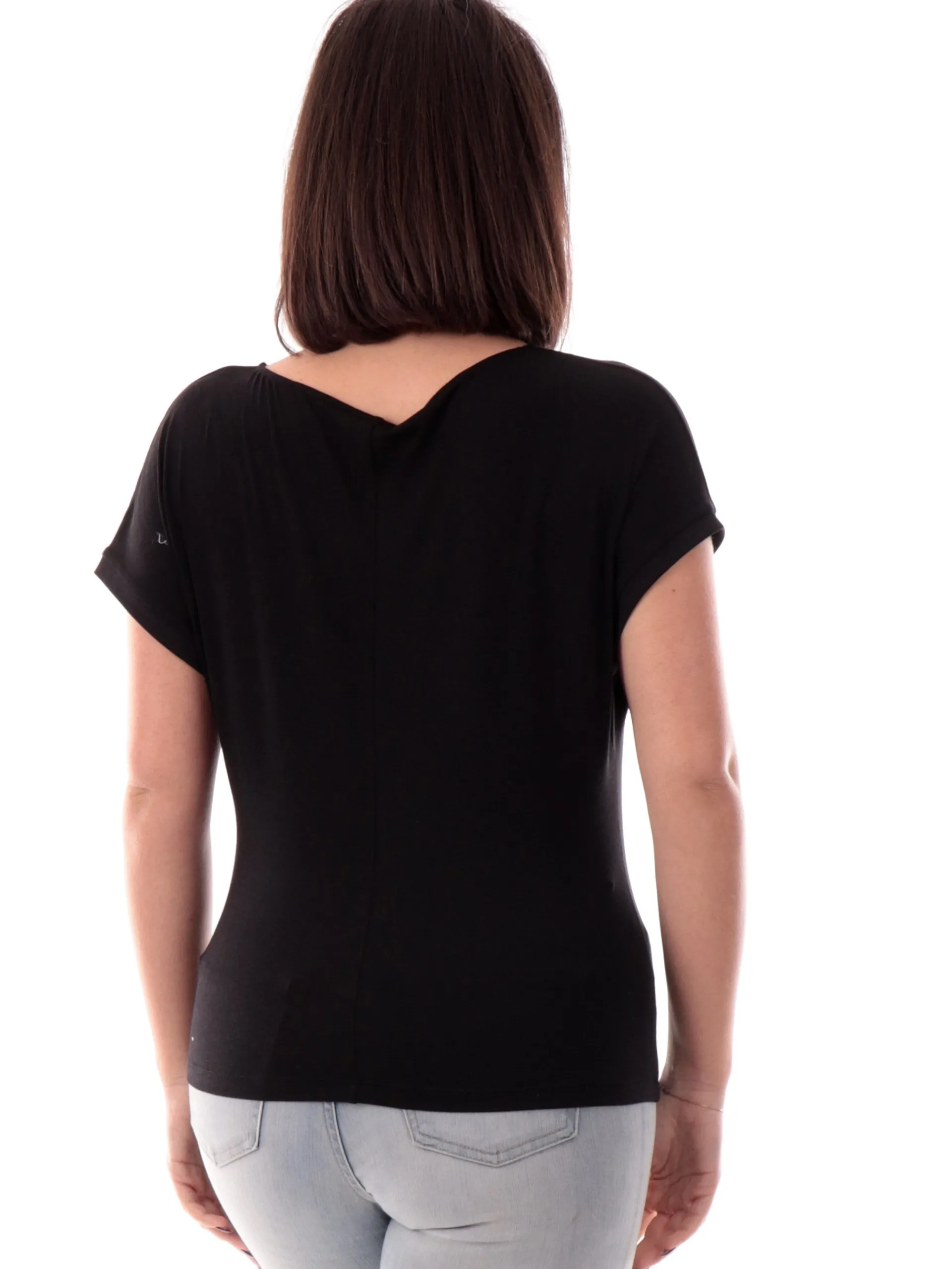 LIU JO SPORT T-Shirt*Maglia Liu Jo Nera da donna con dettaglio Strass TA5176JS360