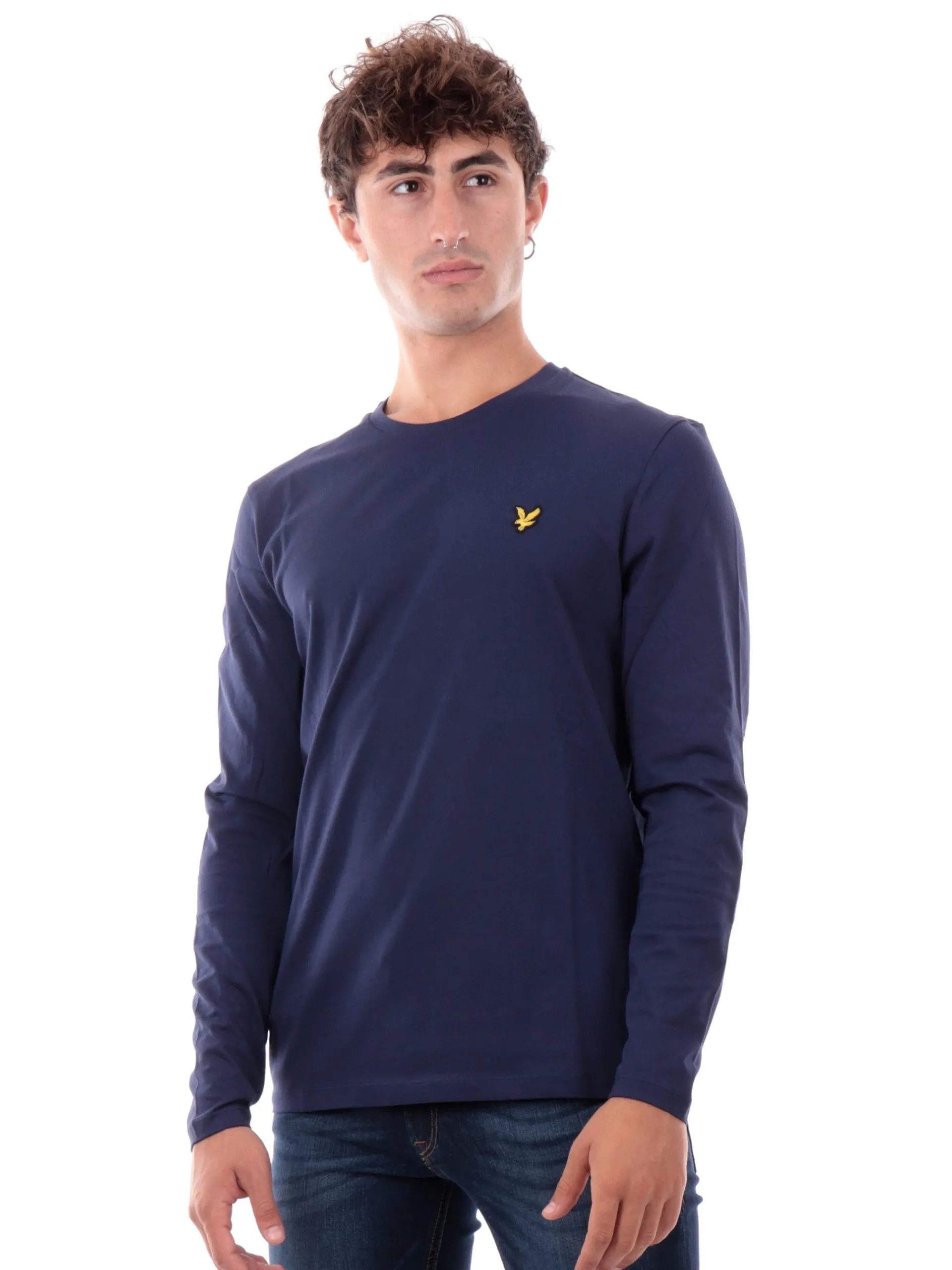 LYLE & SCOTT T-Shirt*Maglia da uomo blu a maniche lunghe
